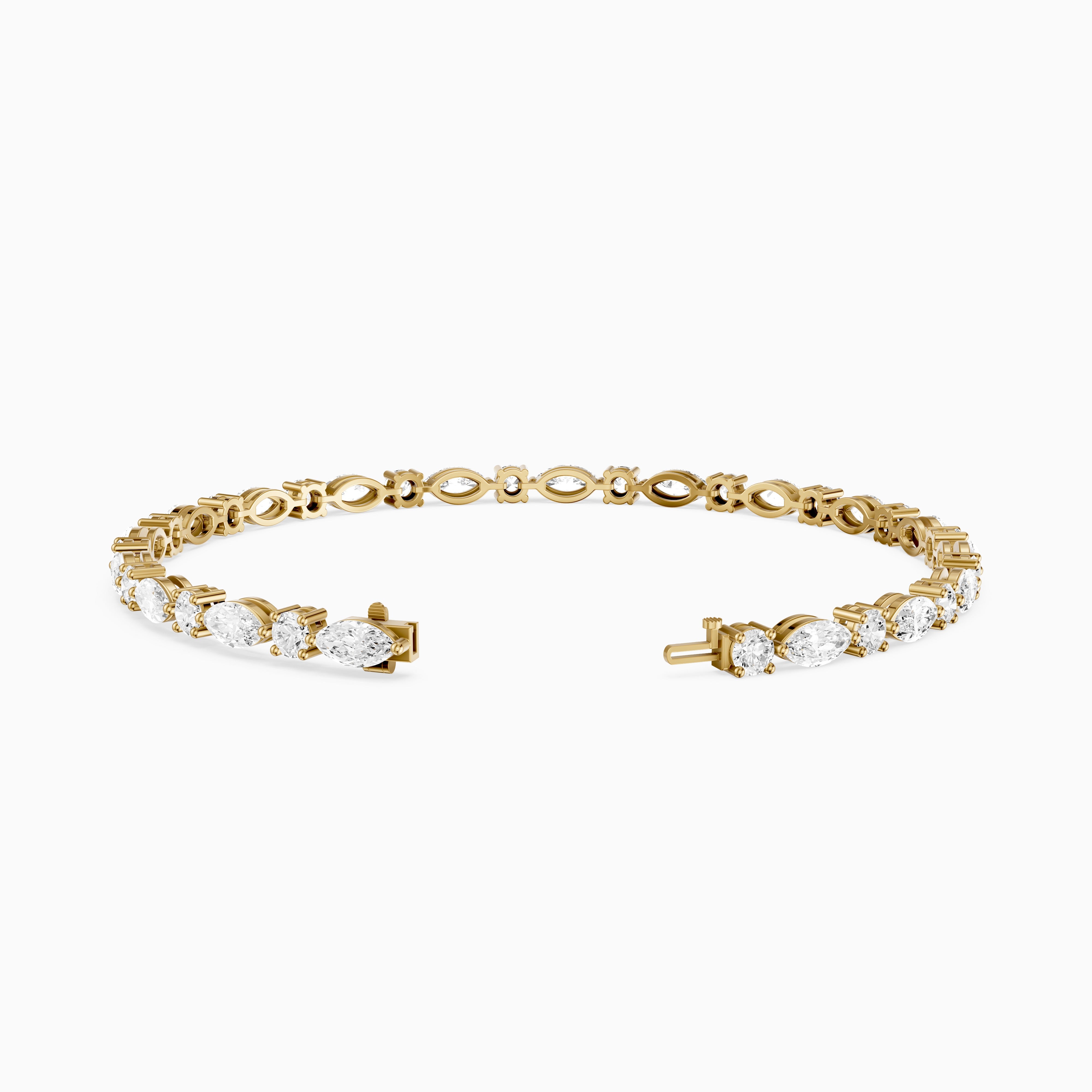 Oscar Marquise Cut and Round Cut Lab Grown Diamond Tennis Bracelet