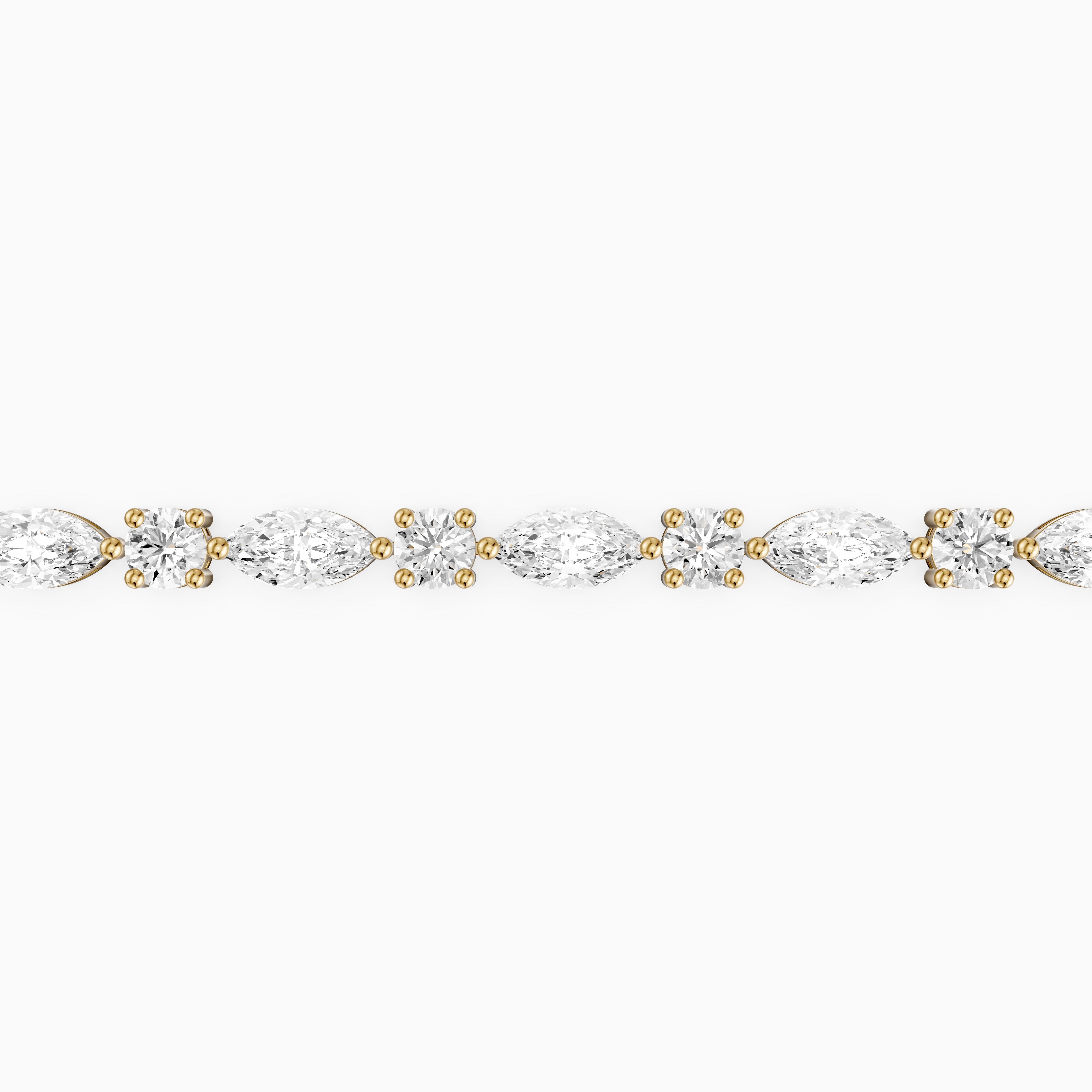 Oscar Marquise Cut and Round Cut Lab Grown Diamond Tennis Bracelet