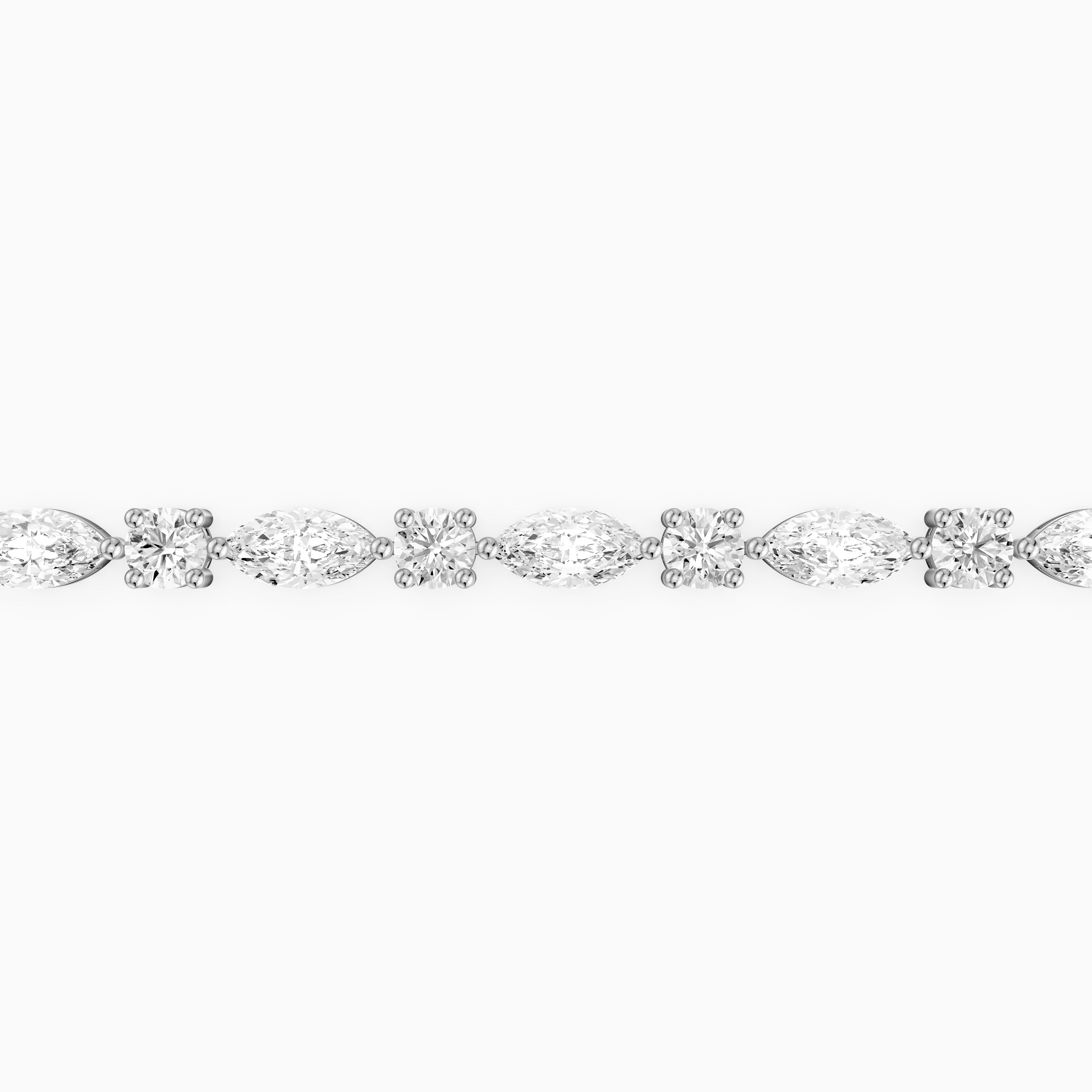 Oscar Marquise Cut and Round Cut Lab Grown Diamond Tennis Bracelet