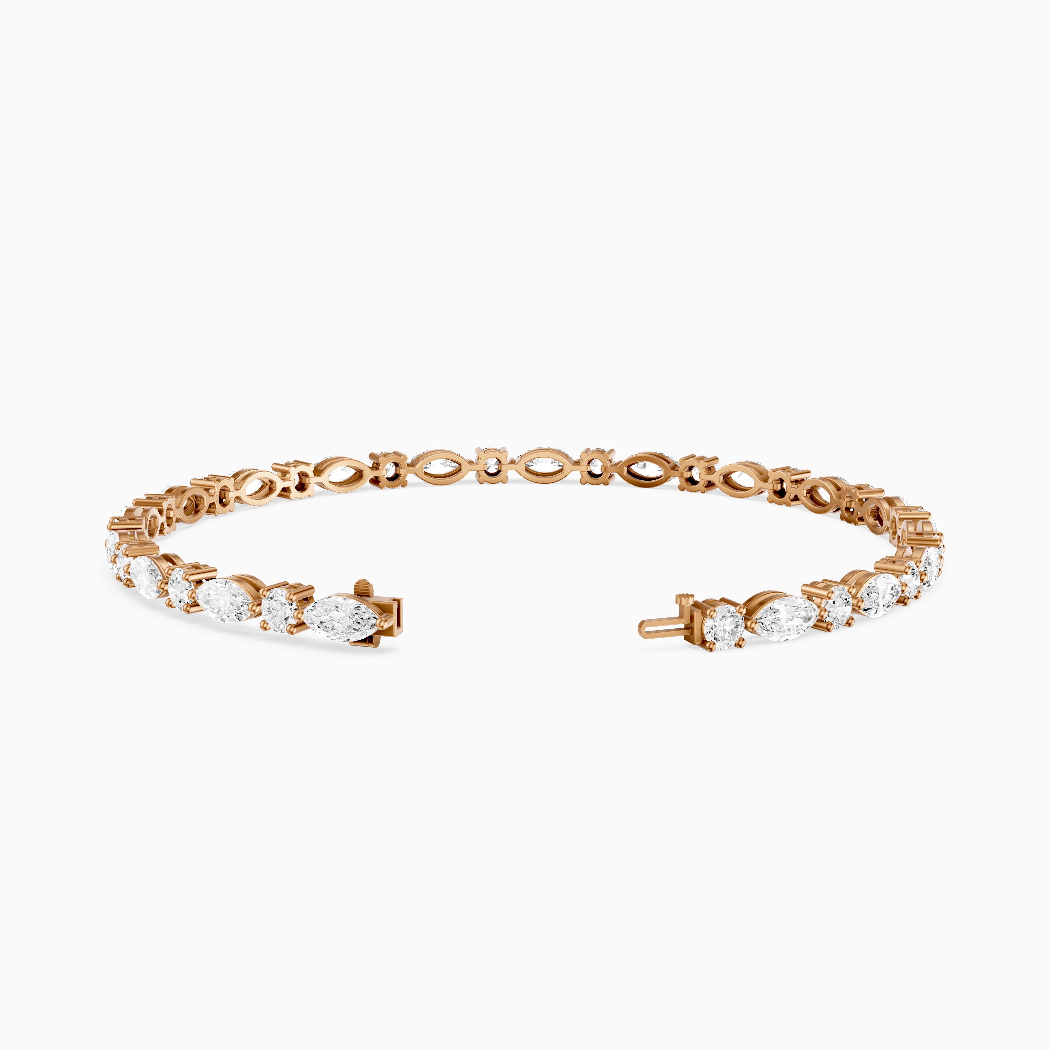 Oscar Marquise Cut and Round Cut Lab Grown Diamond Tennis Bracelet
