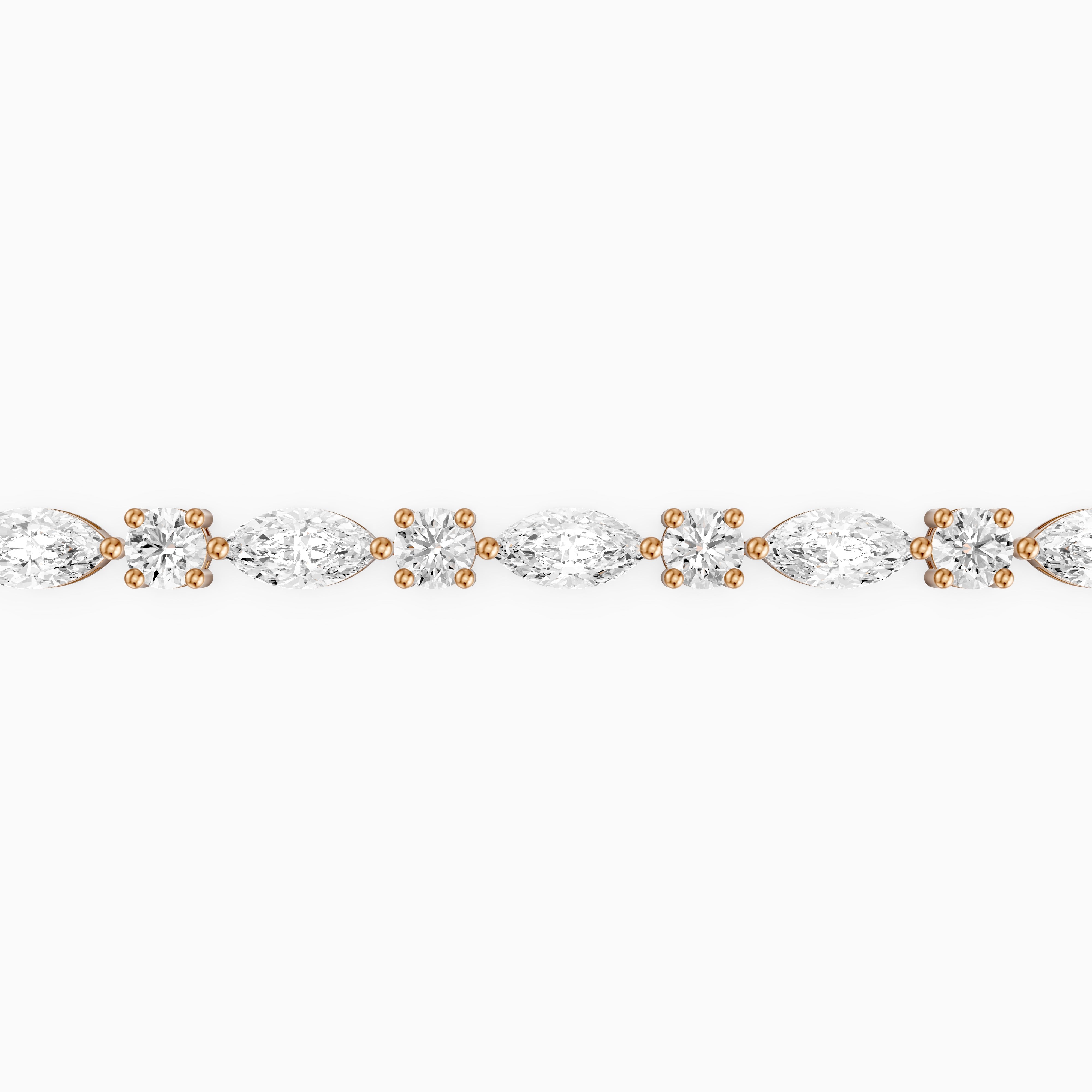 Oscar Marquise Cut and Round Cut Lab Grown Diamond Tennis Bracelet