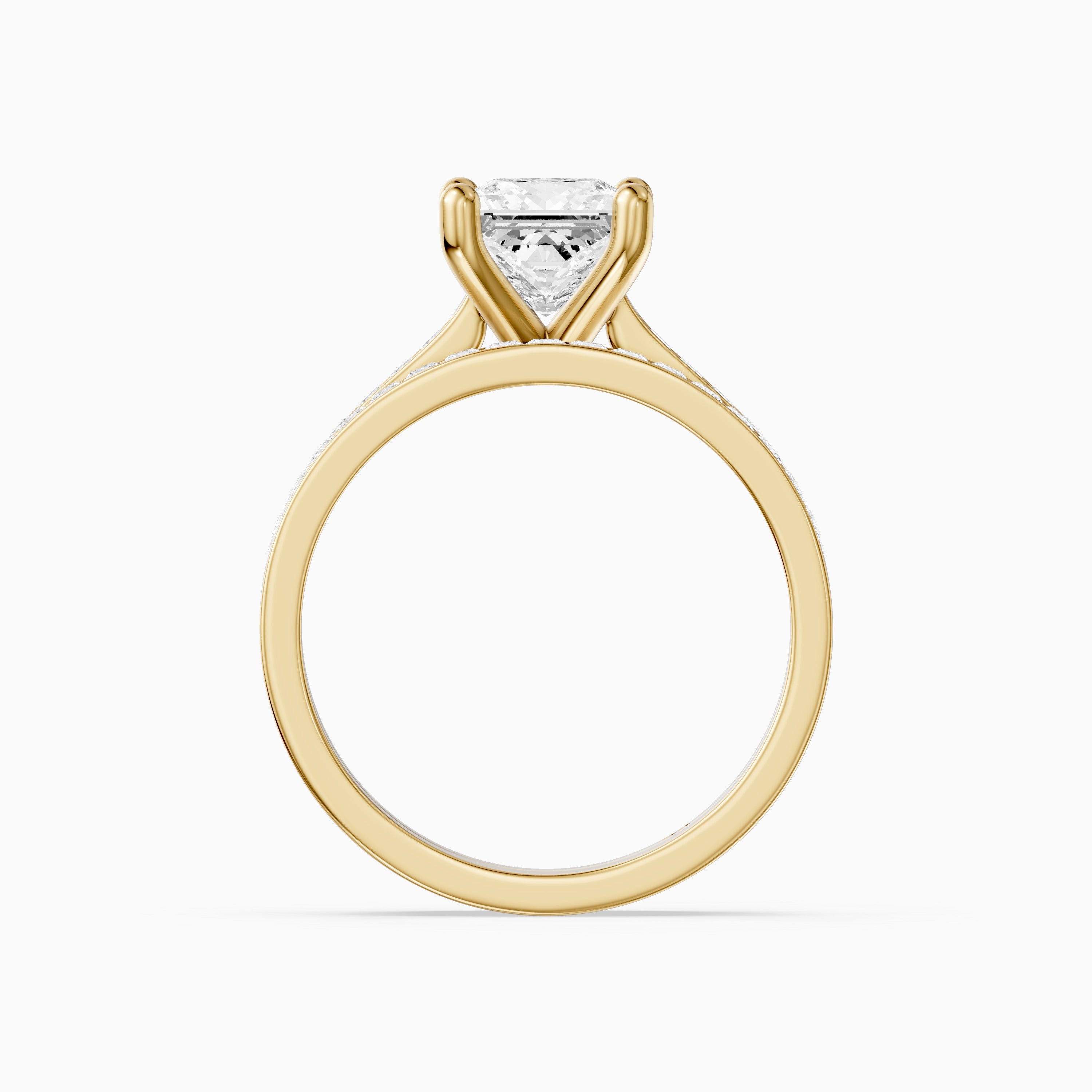 Ariane Princess Cut Lab Grown Diamond Cathedral Channel Bridal Set