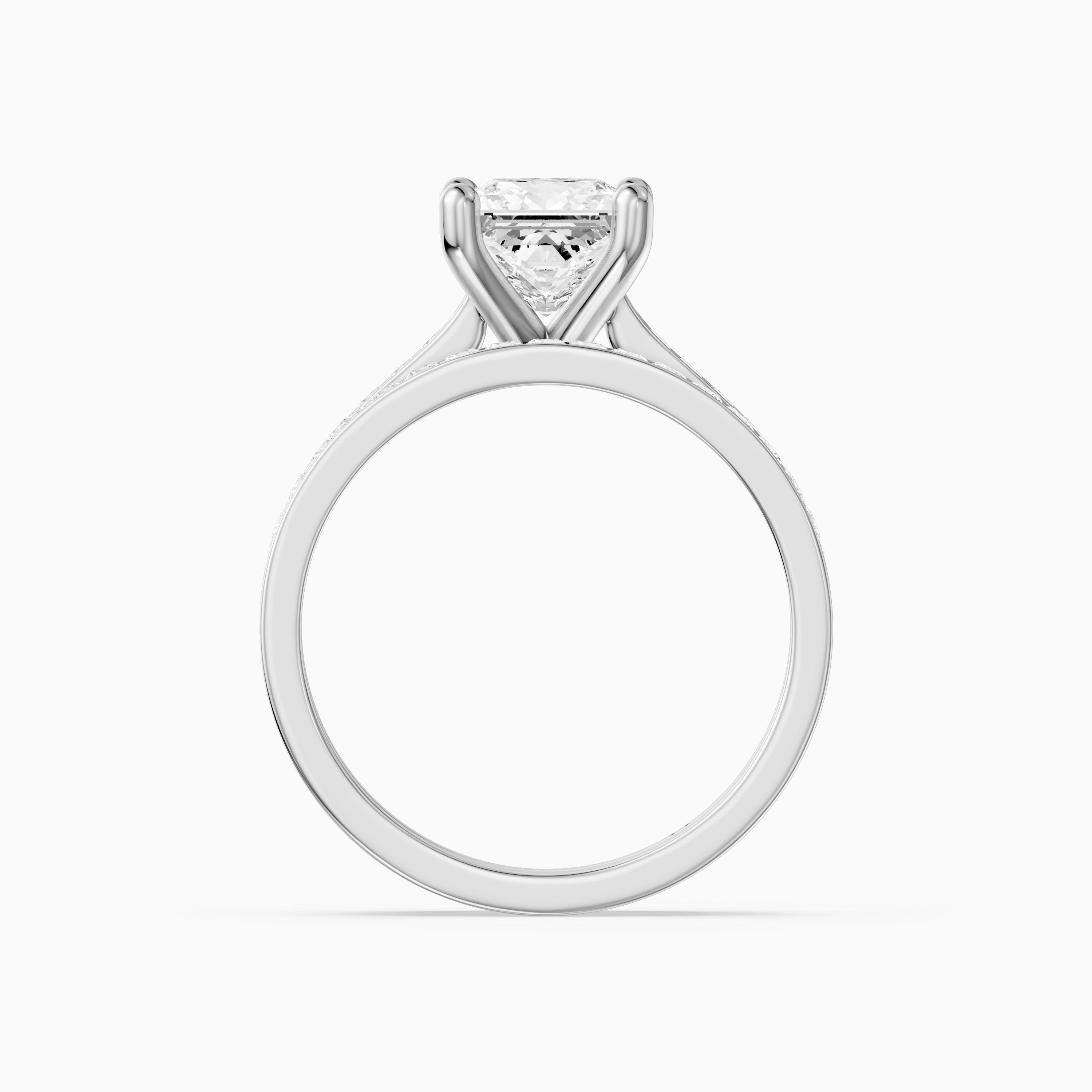 Ariane Princess Cut Lab Grown Diamond Cathedral Channel Bridal Set