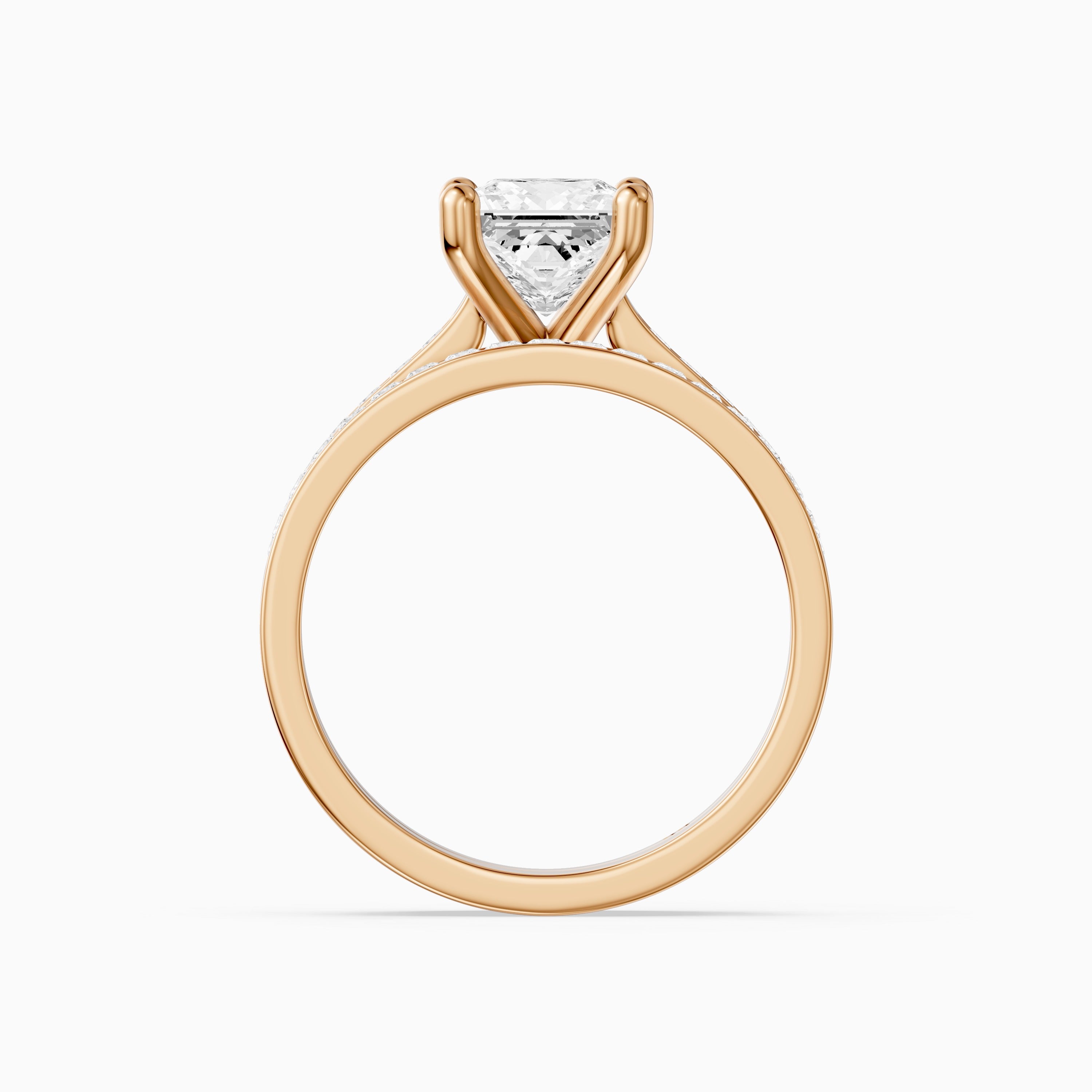 Ariane Princess Cut Lab Grown Diamond Cathedral Channel Bridal Set