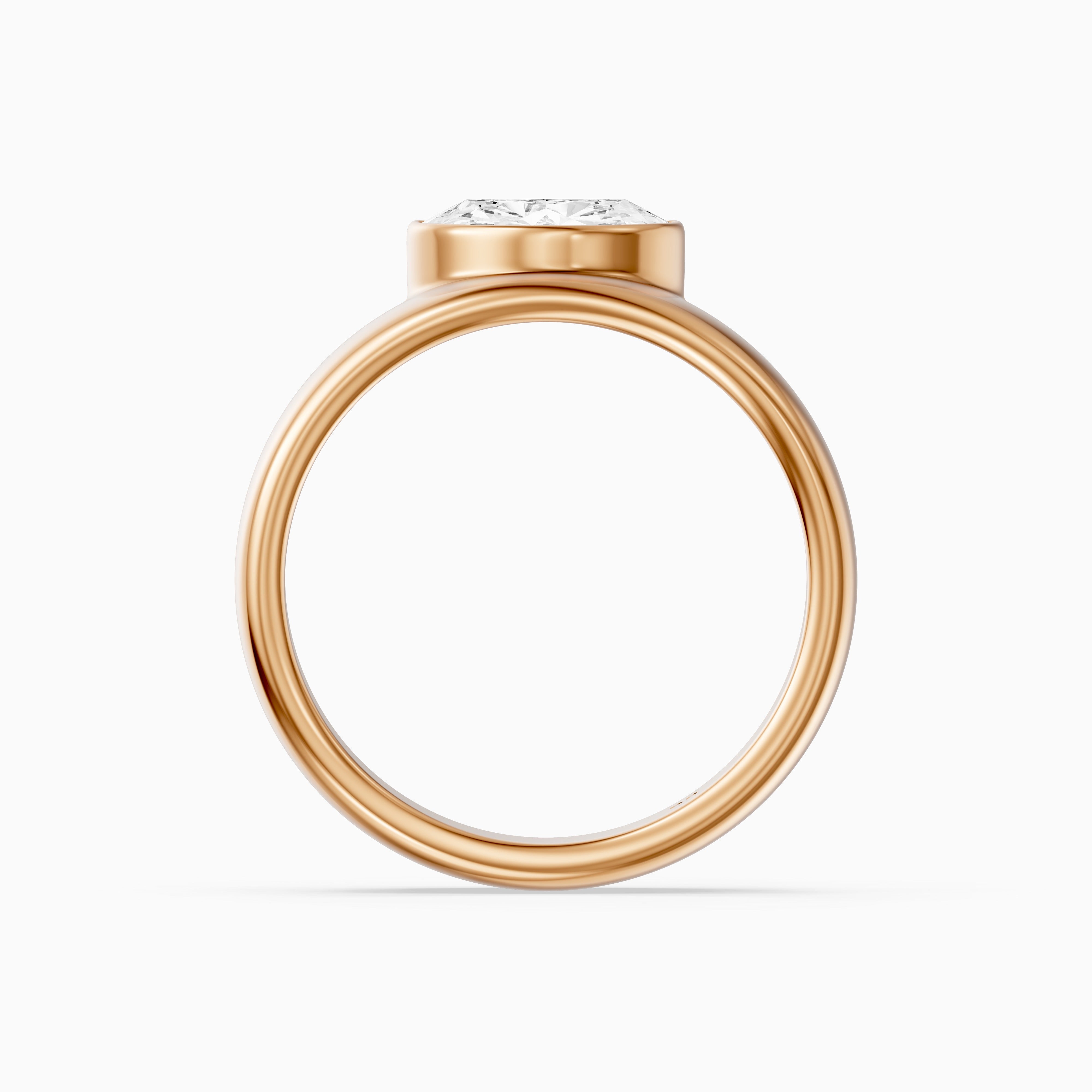 Coraline Half Moon Cut Lab Diamond Bezel Solitaire Cigar Band