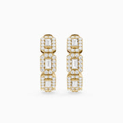 Sabine Baguette Lab Grown Diamond Halo Hoop Earrings