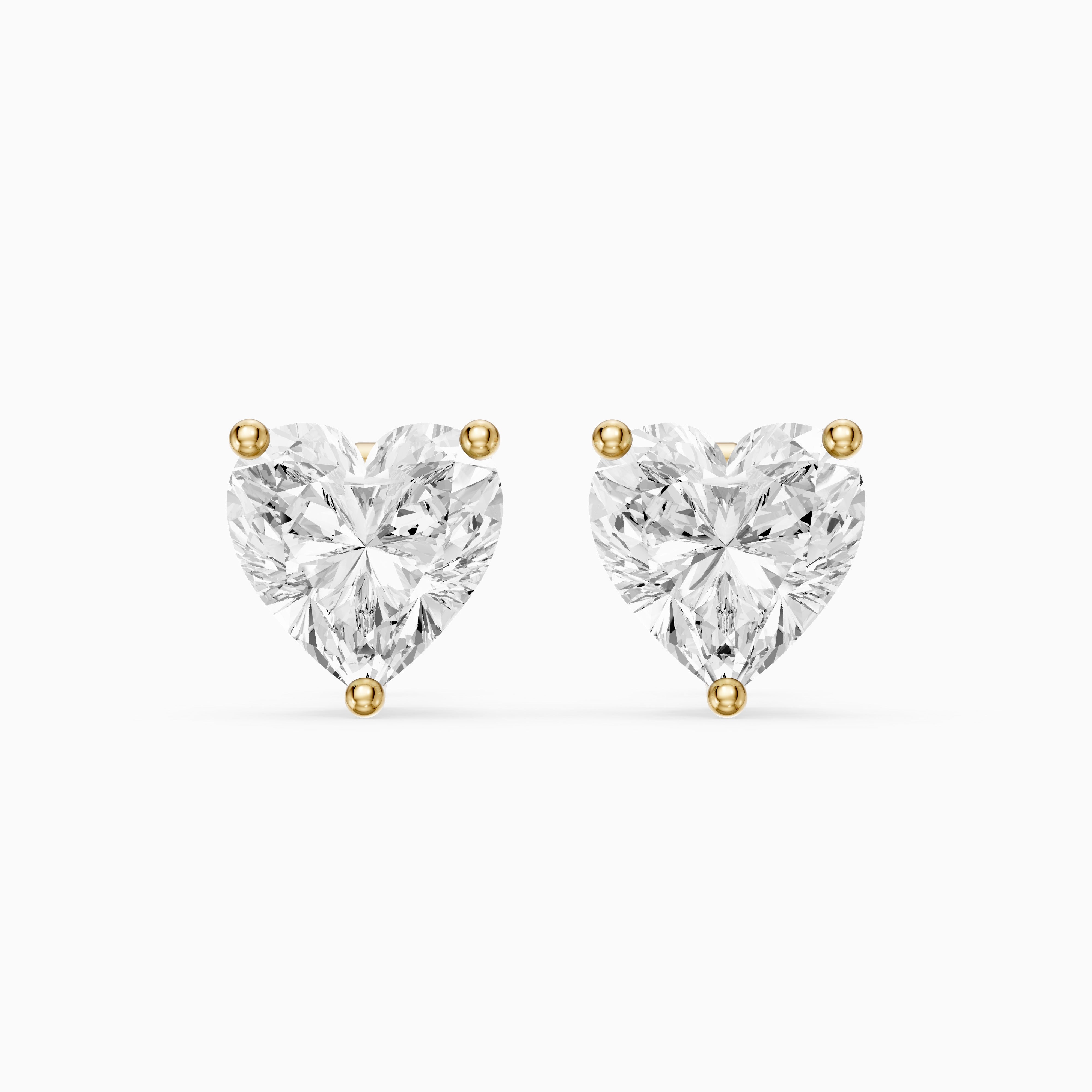 Cristina Heart Shape Lab Grown Diamond Solitaire Stud Earrings