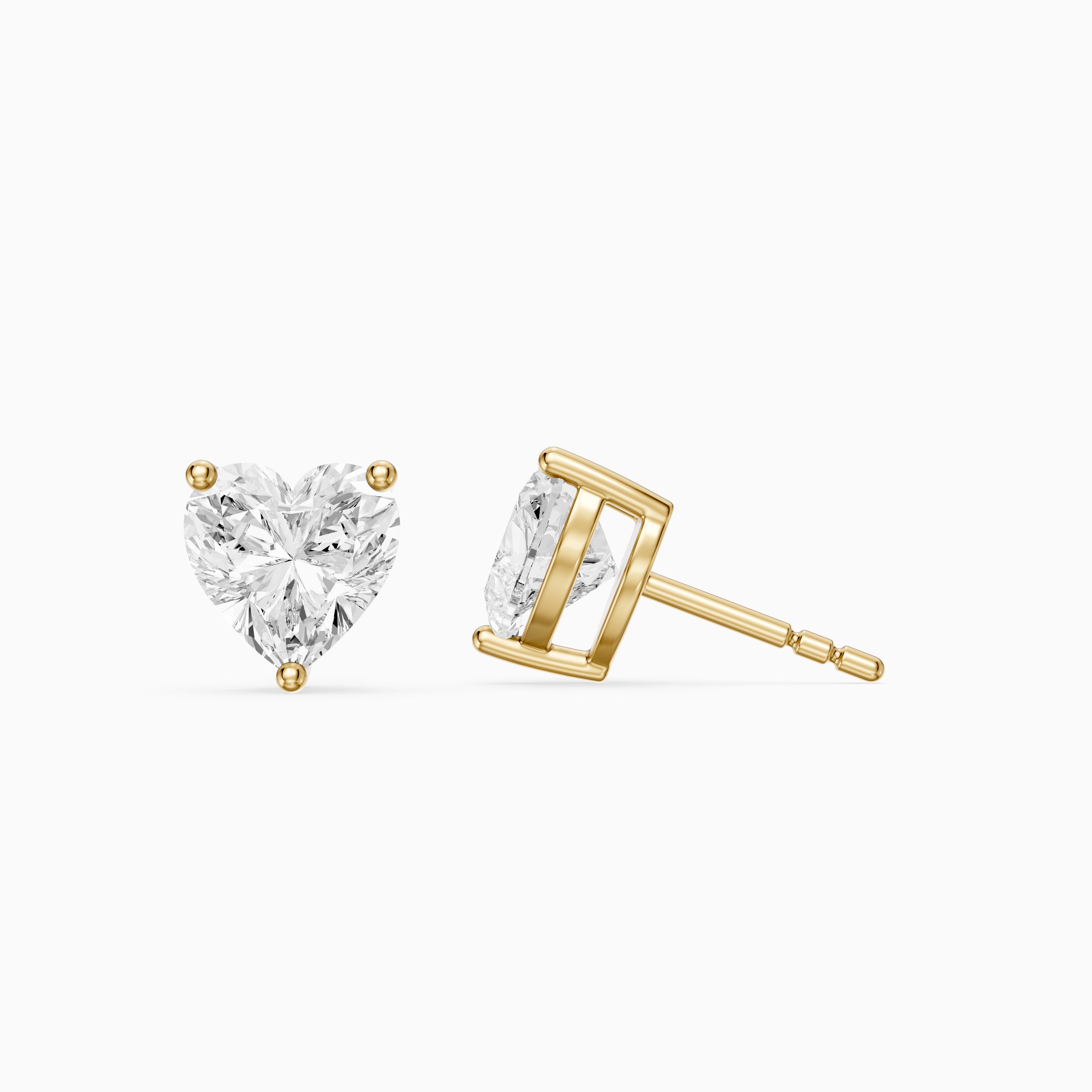 Cristina Heart Shape Lab Grown Diamond Solitaire Stud Earrings