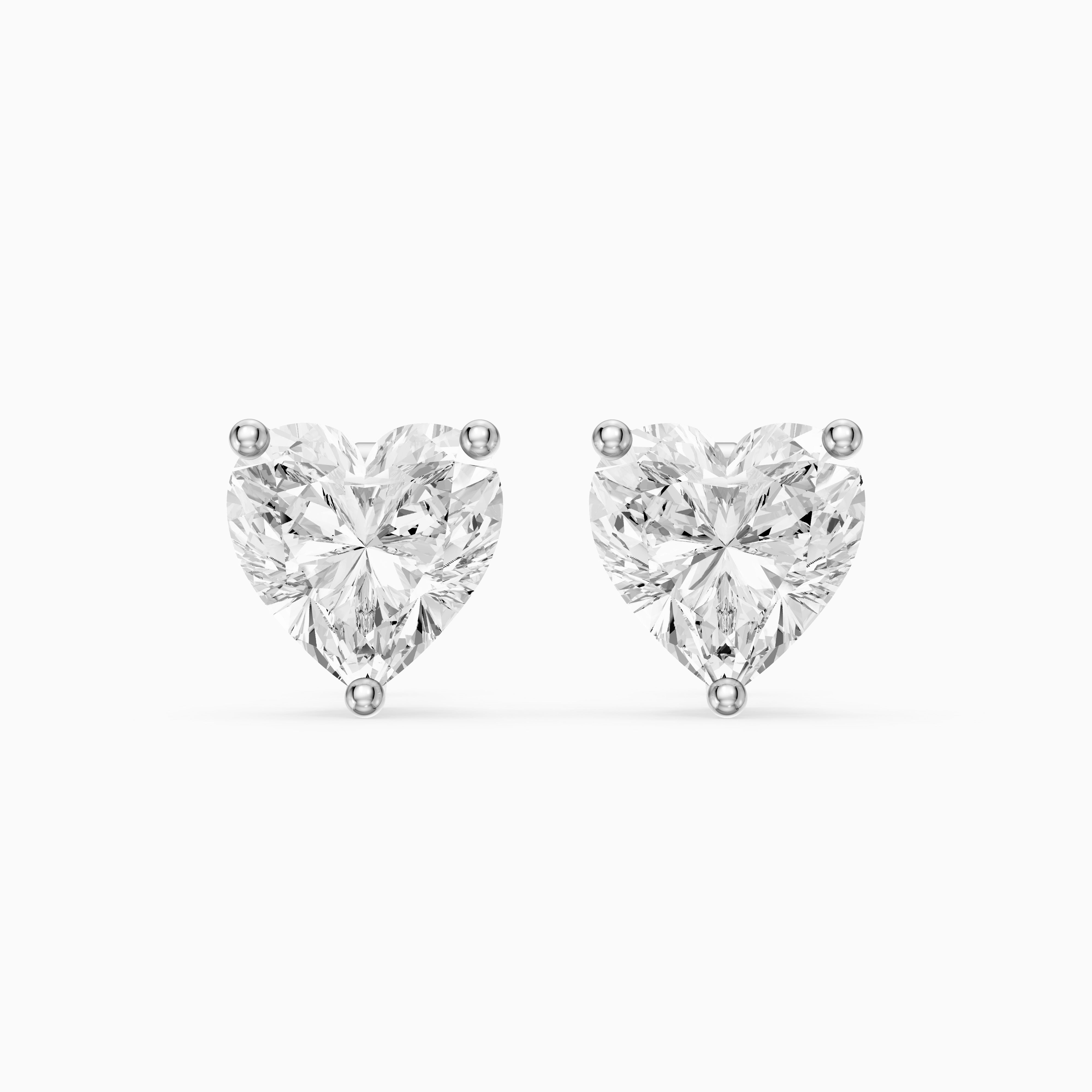 Cristina Heart Shape Lab Grown Diamond Solitaire Stud Earrings