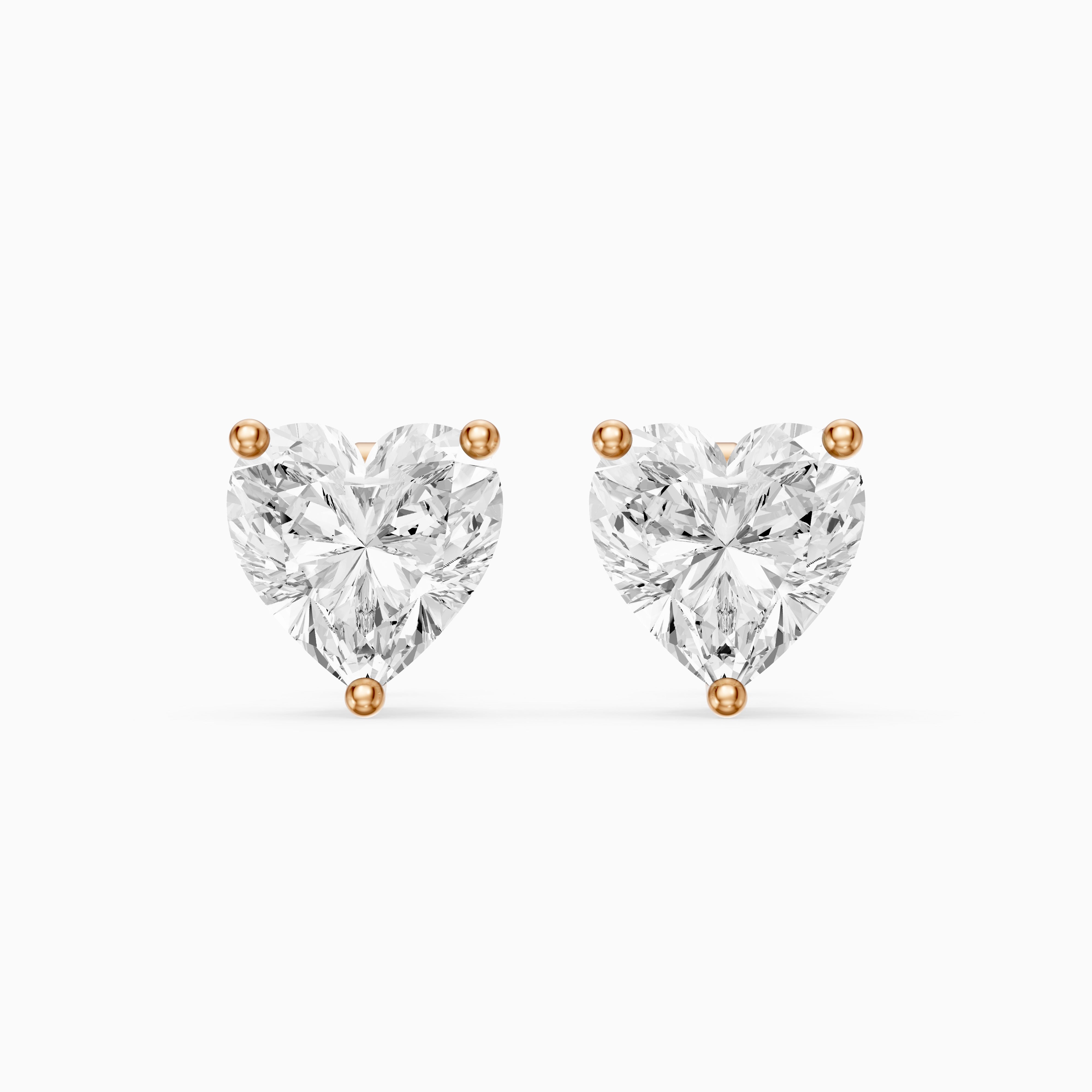 Cristina Heart Shape Lab Grown Diamond Solitaire Stud Earrings