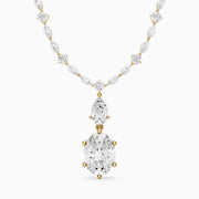 Serenity Mixed Cut Lab Grown Diamond Drop Tennis Necklace