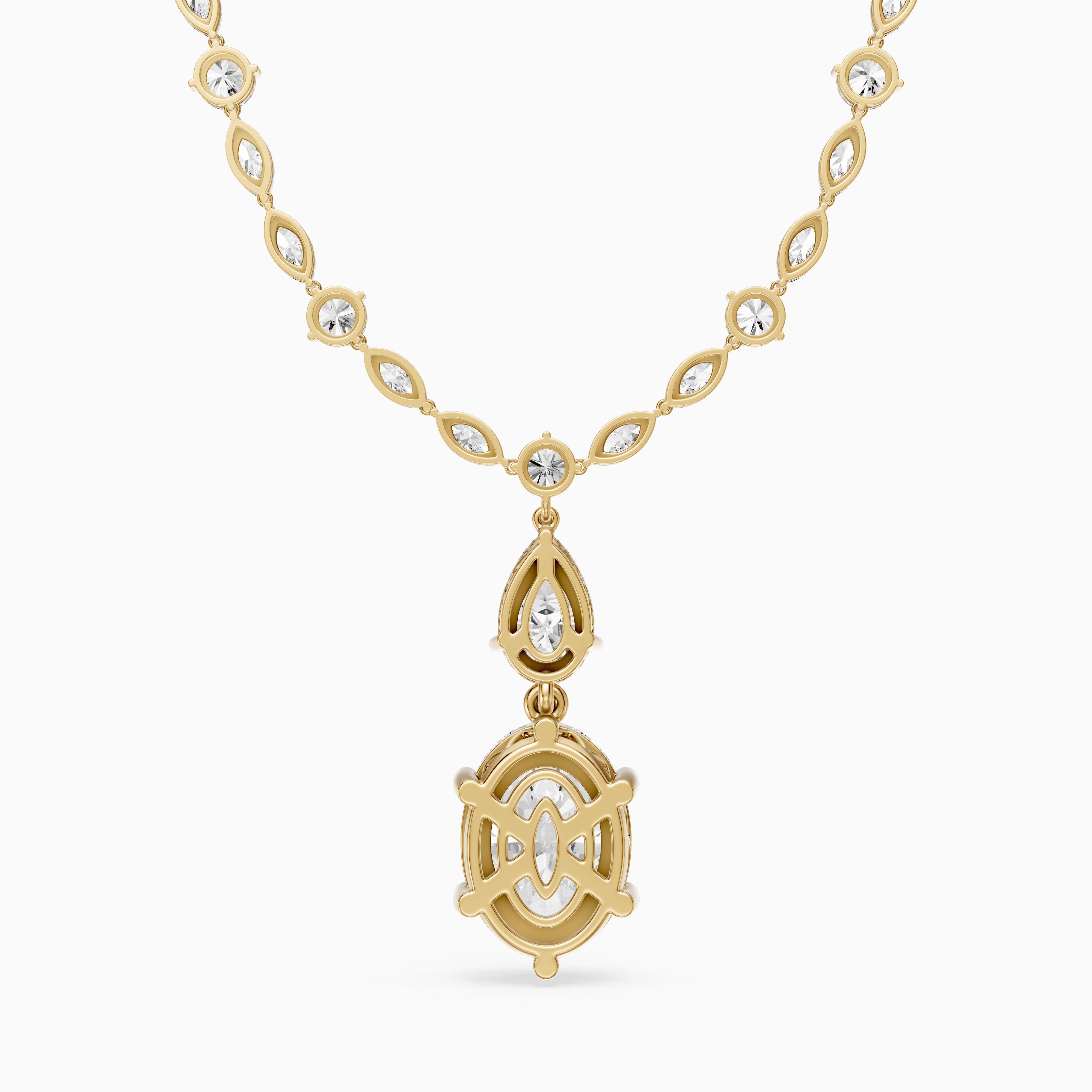 Serenity Mixed Cut Lab Grown Diamond Drop Tennis Necklace