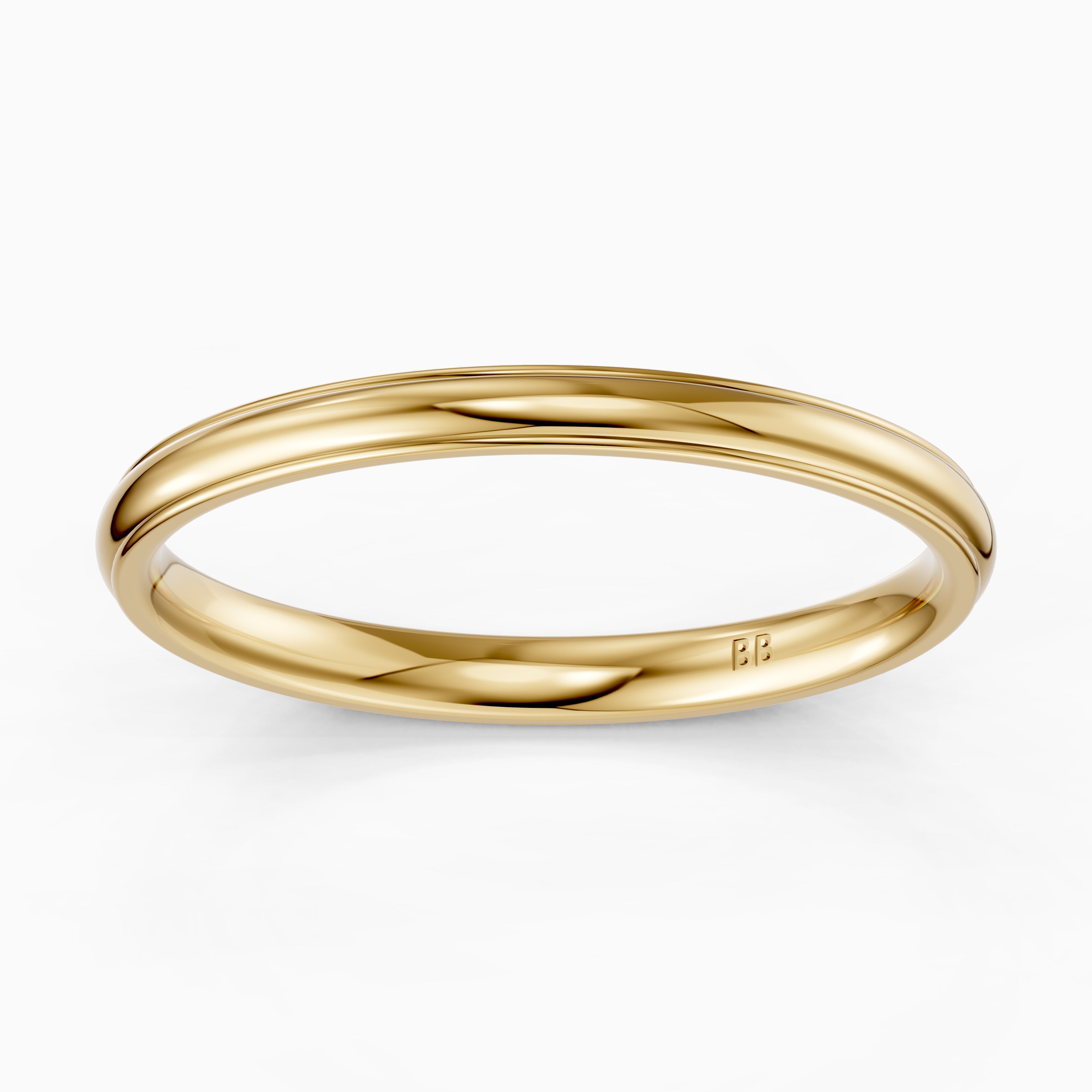 Nova Half Round Step Edge Plain Wedding Band