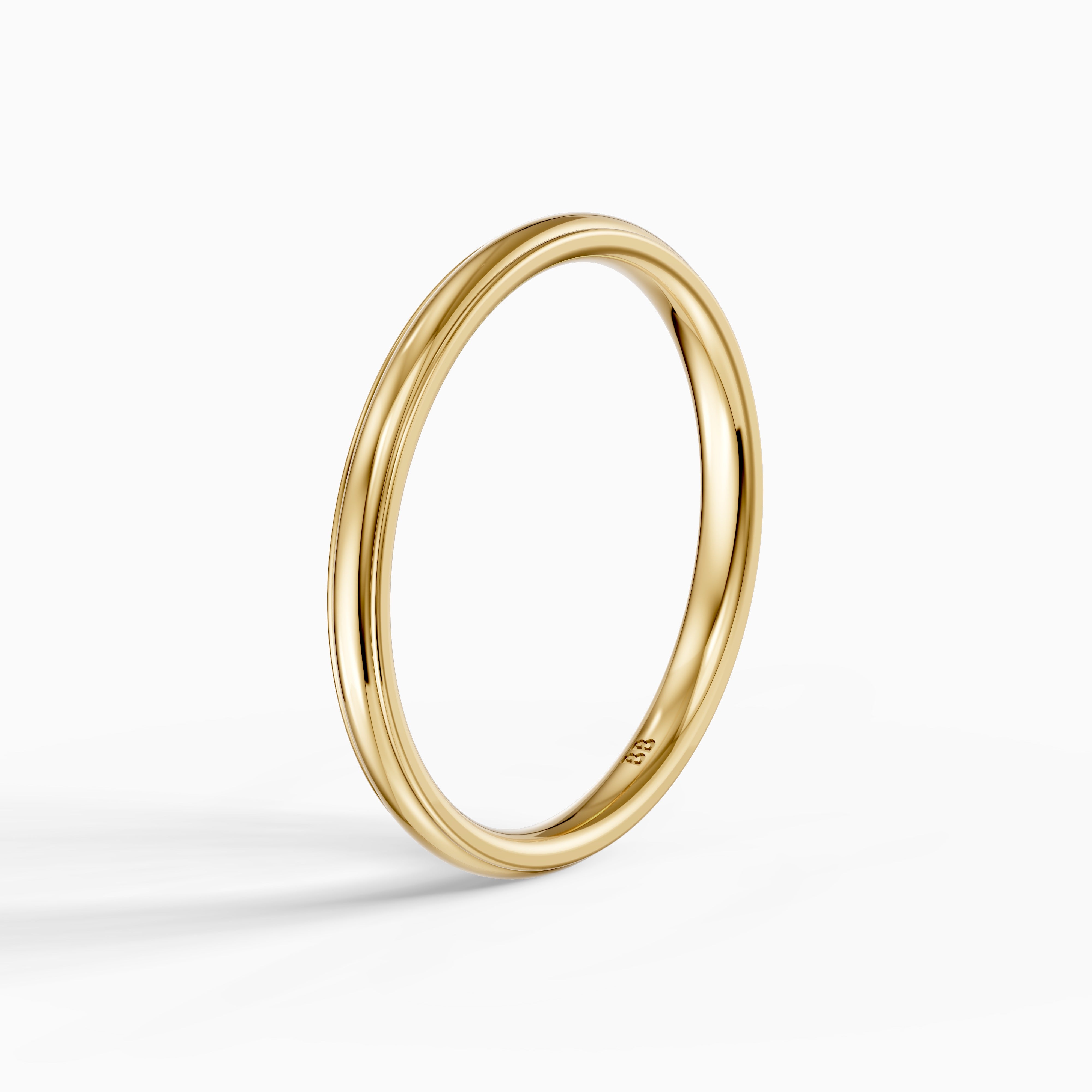 Nova Half Round Step Edge Plain Wedding Band