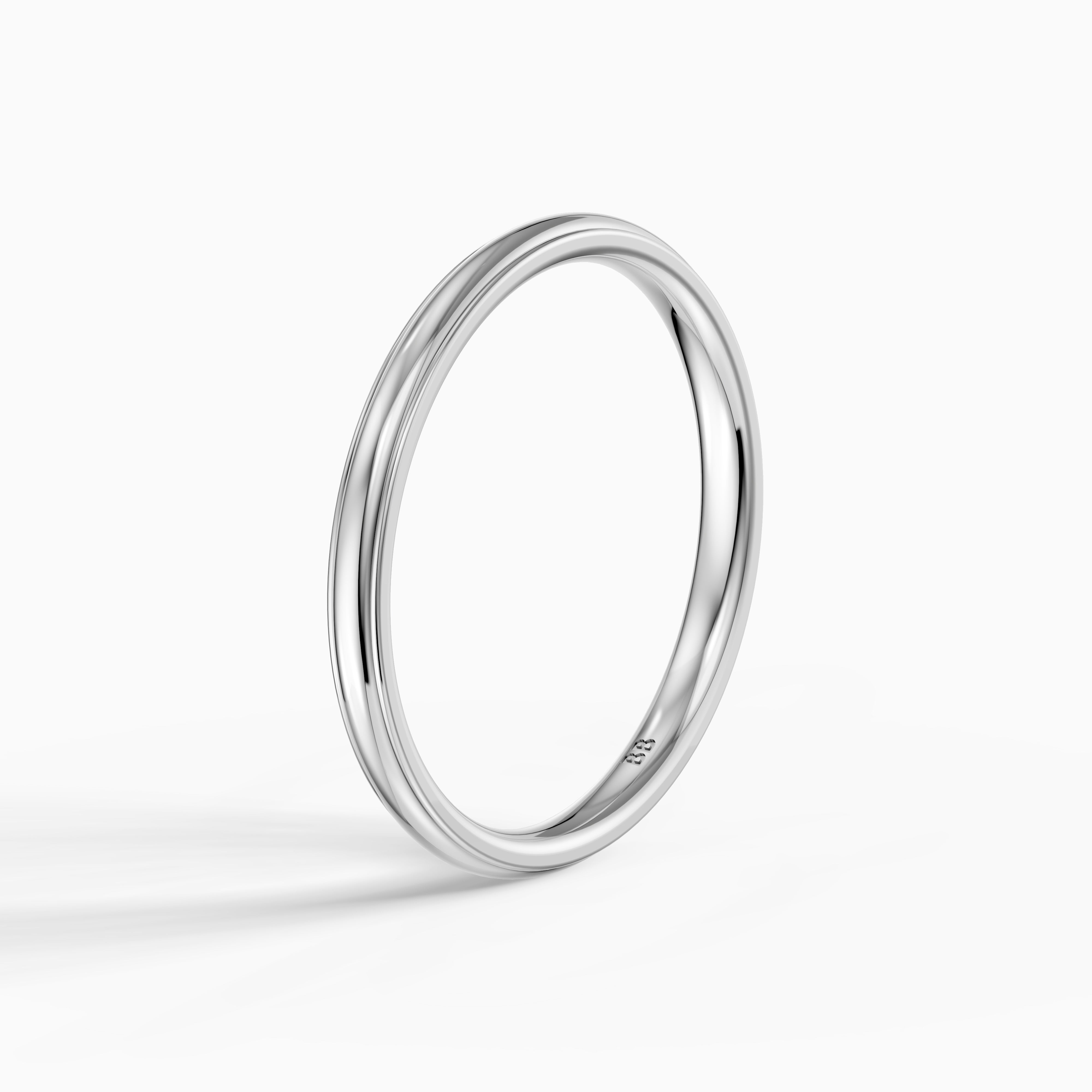 Nova Half Round Step Edge Plain Wedding Band