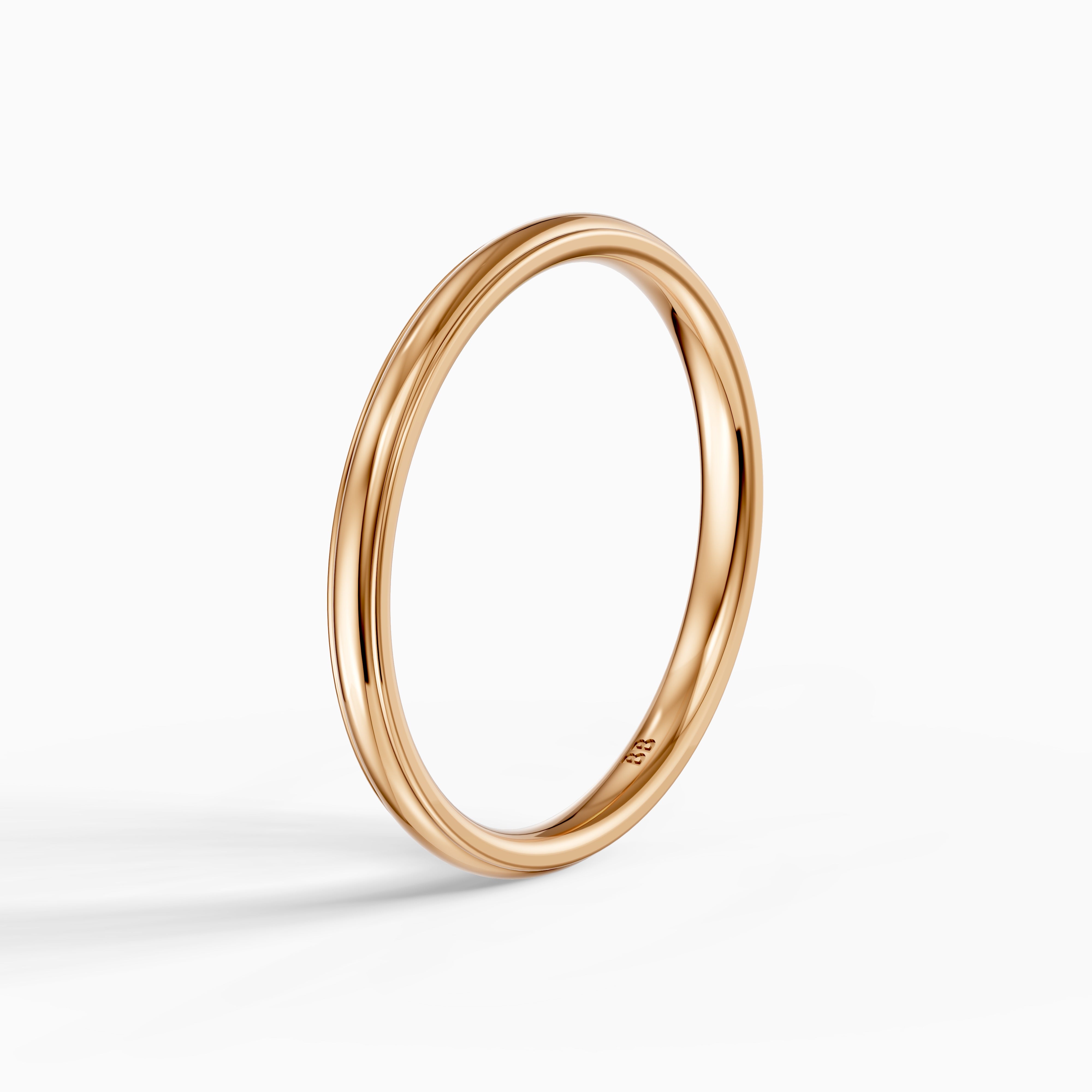 Nova Half Round Step Edge Plain Wedding Band