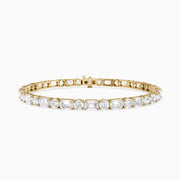 Mileva Emerald and Round Lab Grown Diamond Tennis Bracelet