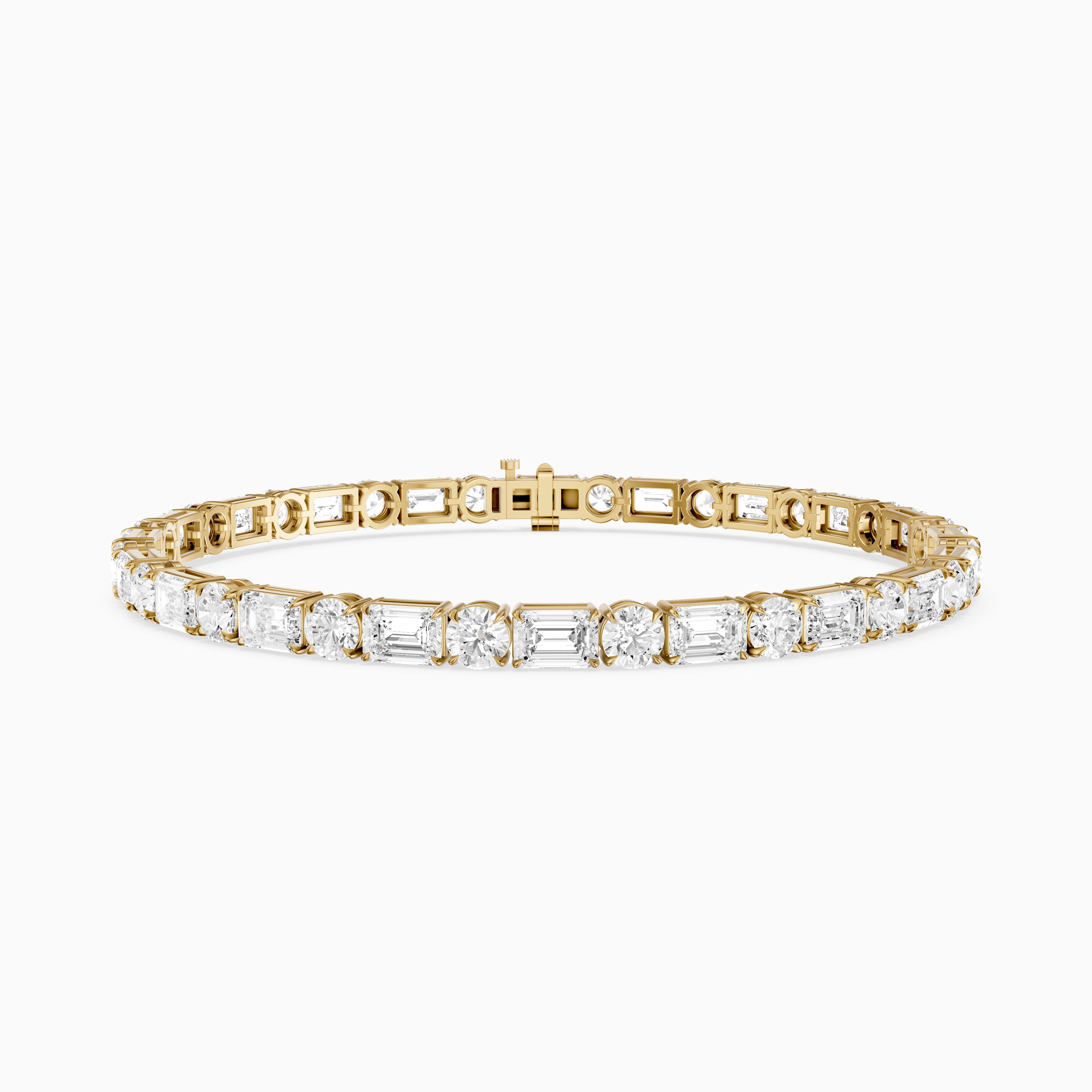 Mileva Emerald and Round Lab Grown Diamond Tennis Bracelet