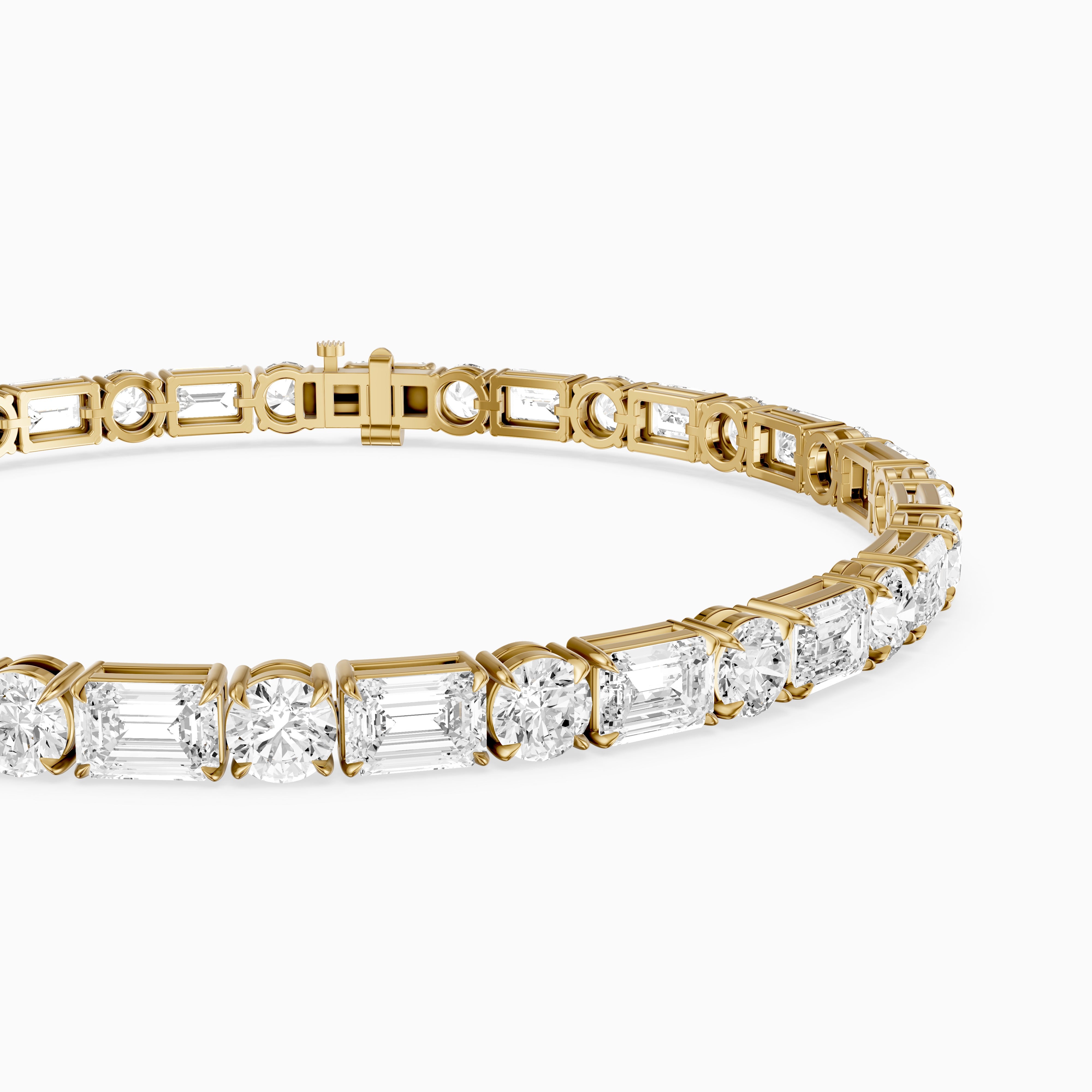 Mileva Emerald and Round Lab Grown Diamond Tennis Bracelet