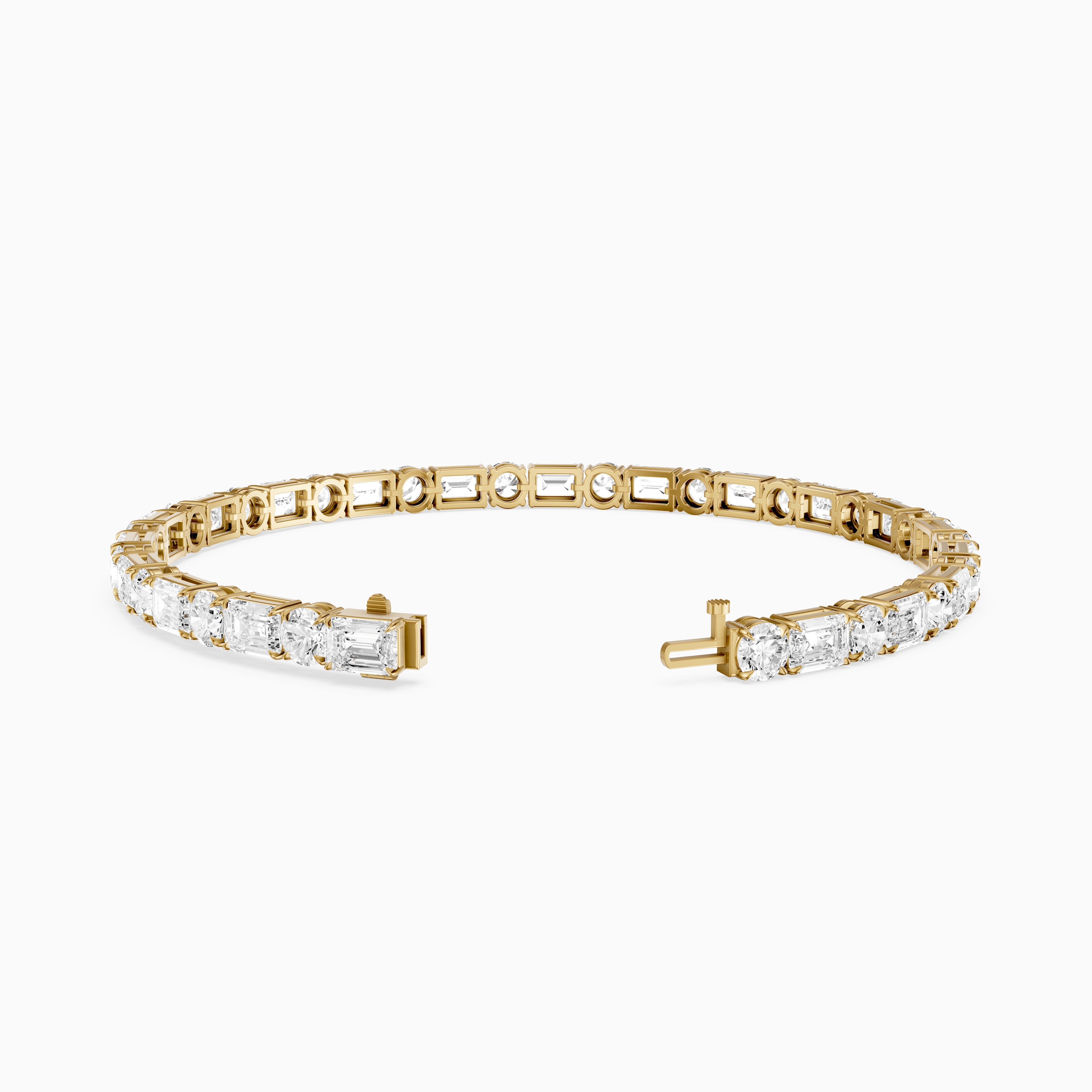 Mileva Emerald and Round Lab Grown Diamond Tennis Bracelet
