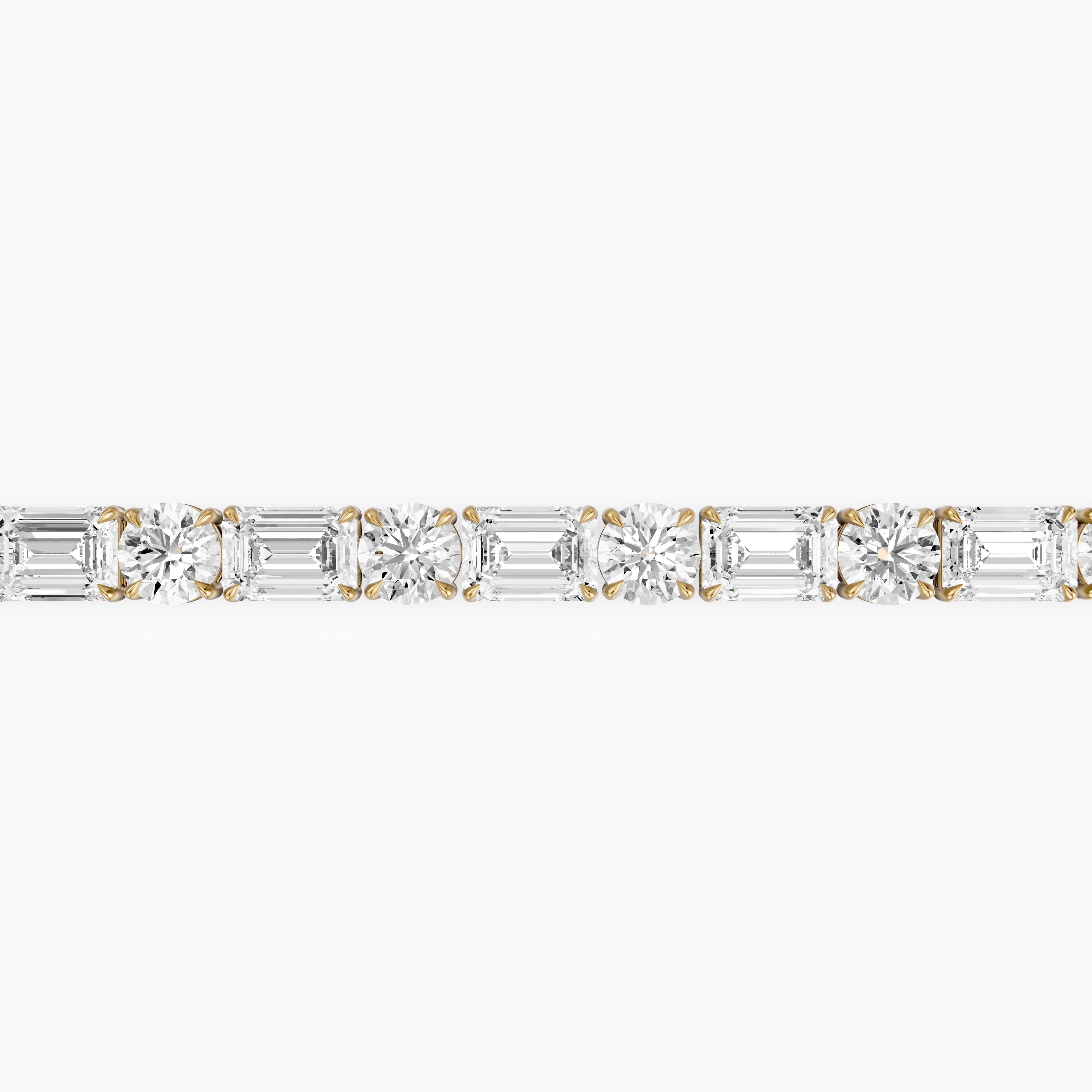 Mileva Emerald and Round Lab Grown Diamond Tennis Bracelet