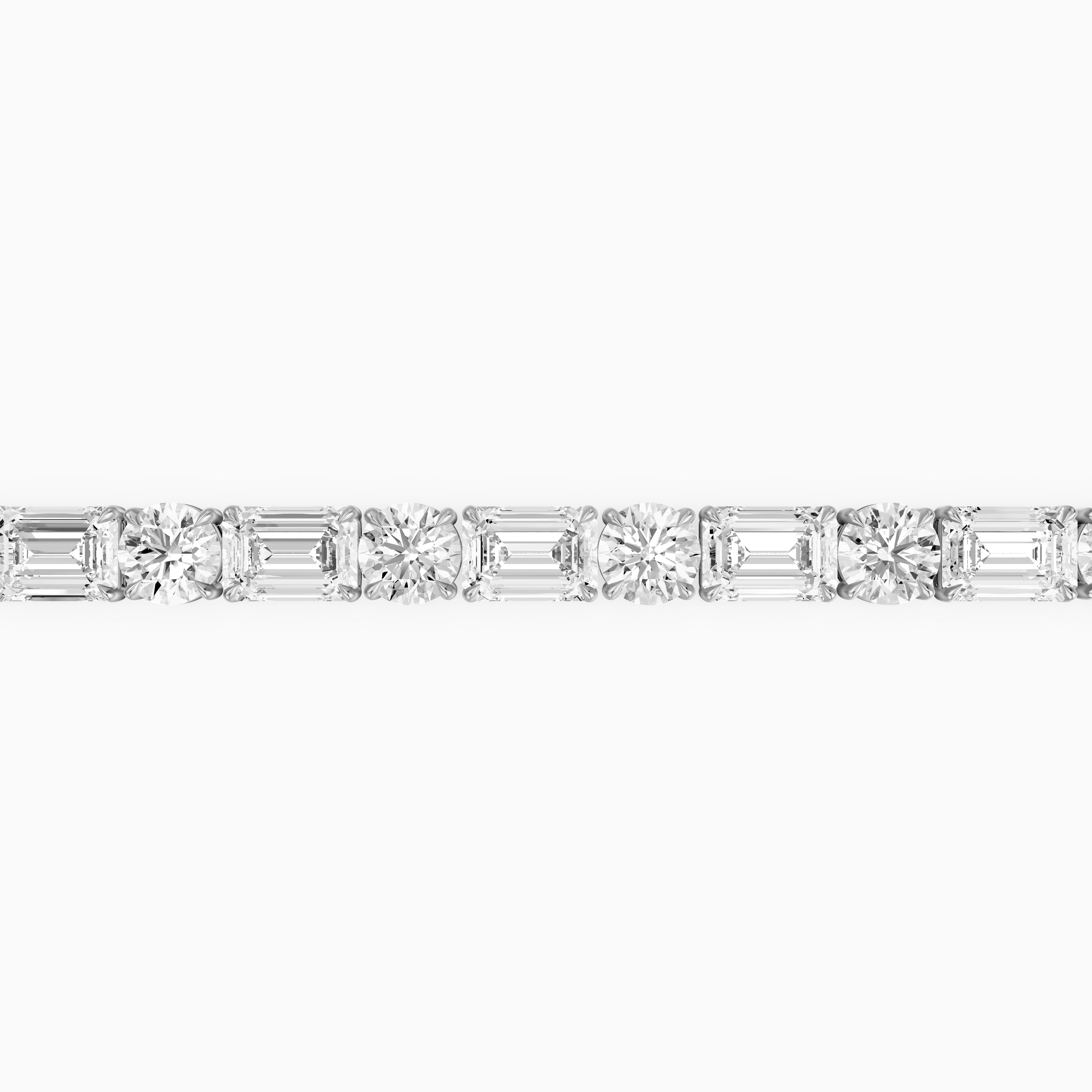 Mileva Emerald and Round Lab Grown Diamond Tennis Bracelet