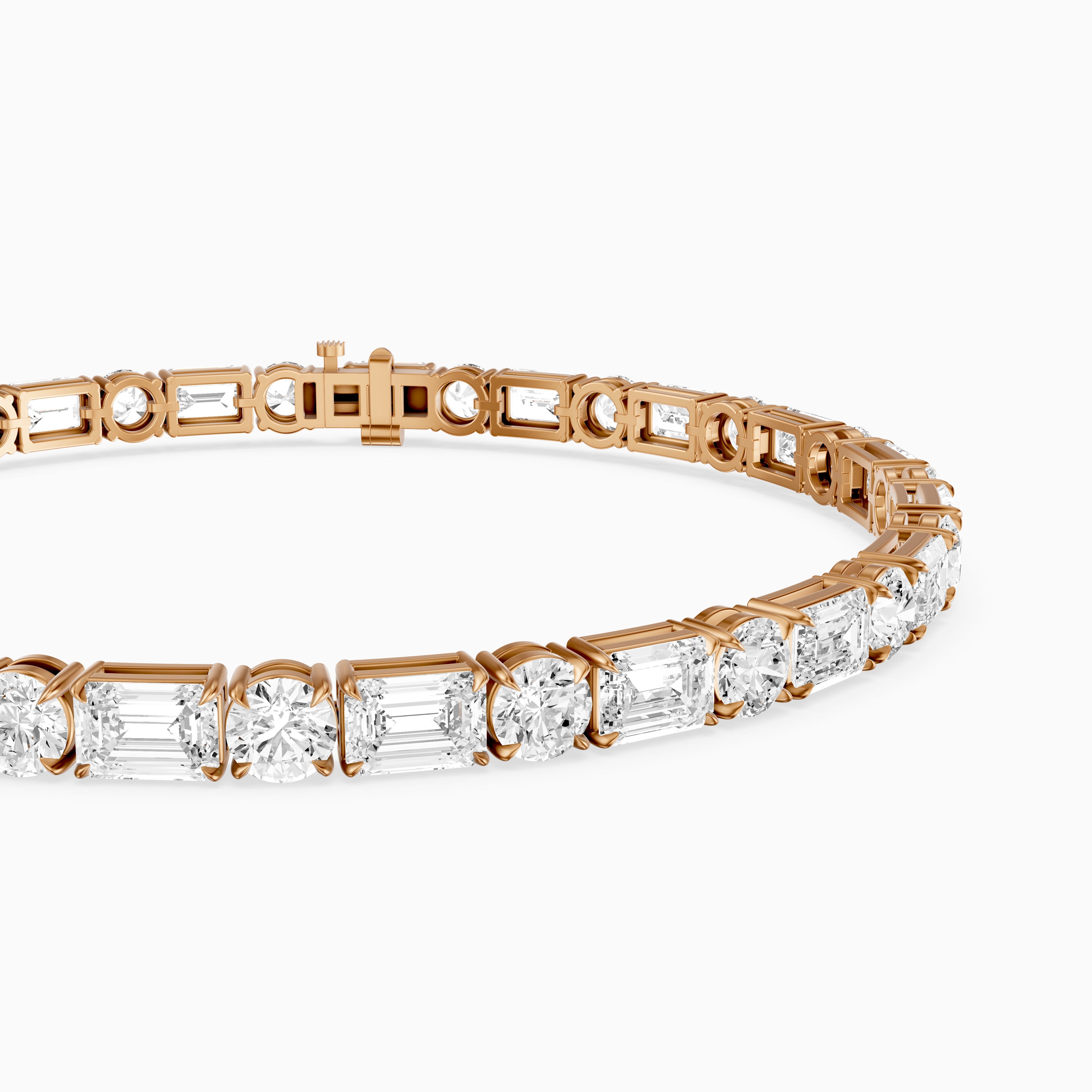 Mileva Emerald and Round Lab Grown Diamond Tennis Bracelet
