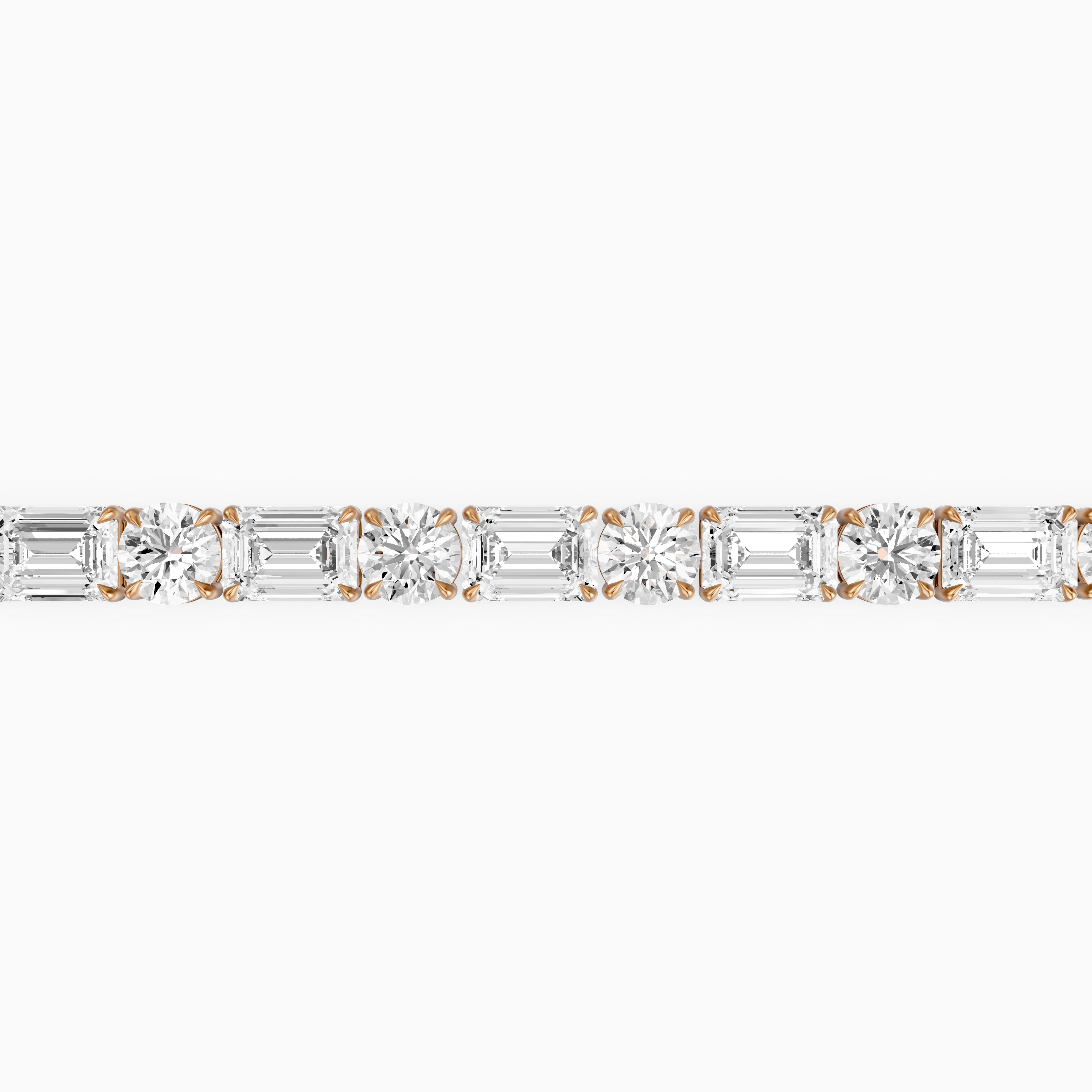 Mileva Emerald and Round Lab Grown Diamond Tennis Bracelet