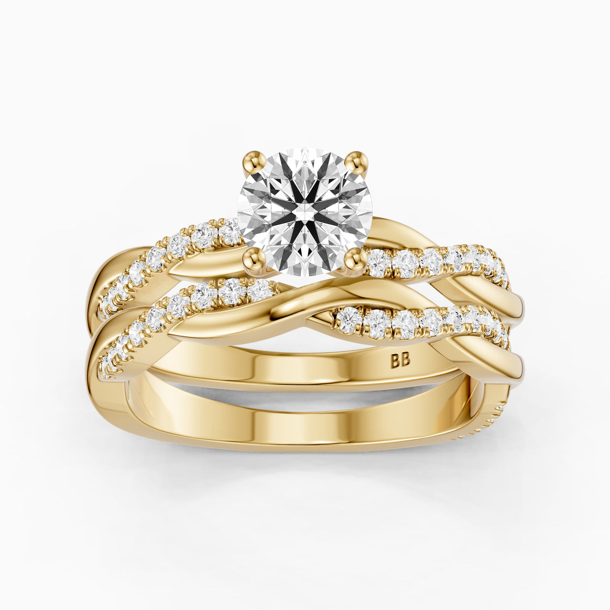 Isaura Round Lab Grown Diamond Twisted Bridal Set