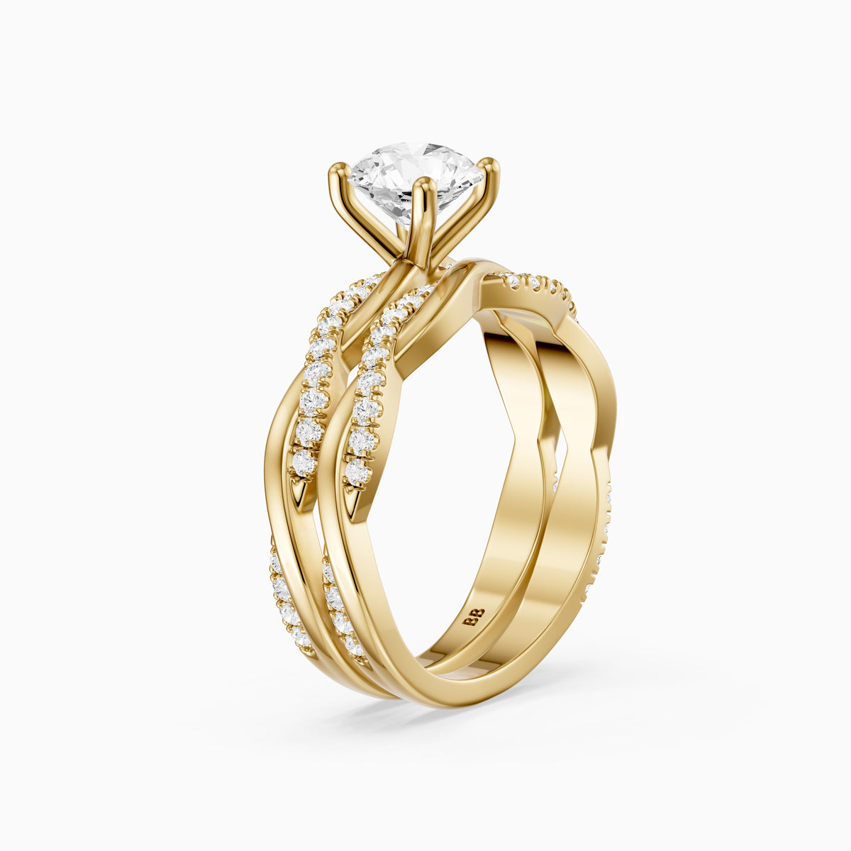 Isaura Round Lab Grown Diamond Twisted Bridal Set
