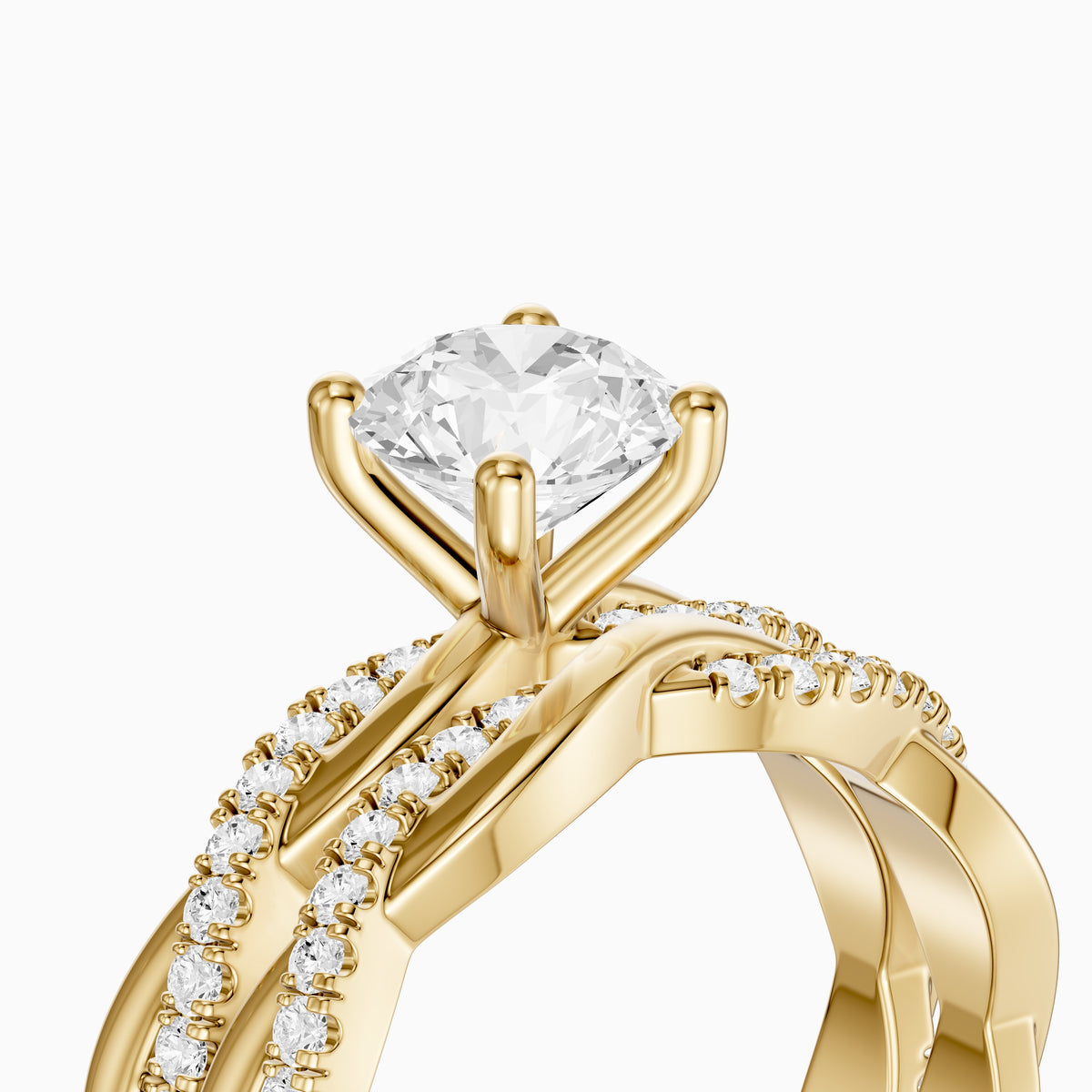 Isaura Round Lab Grown Diamond Twisted Bridal Set