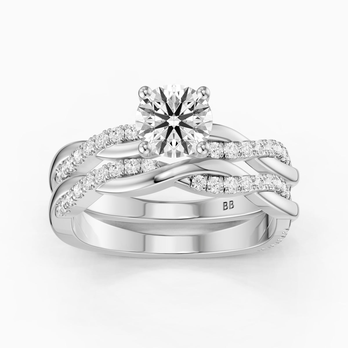 Isaura Round Lab Grown Diamond Twisted Bridal Set