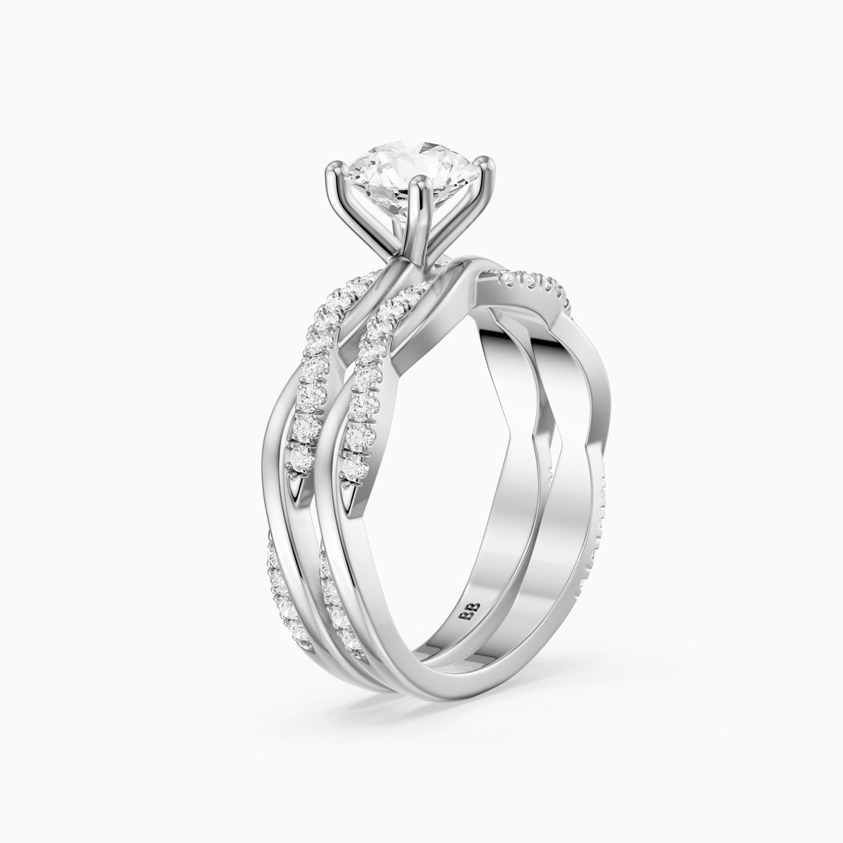 Isaura Round Lab Grown Diamond Twisted Bridal Set