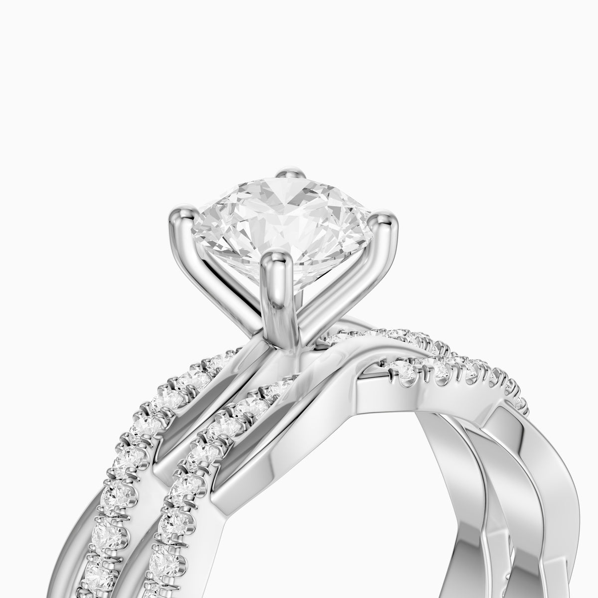 Isaura Round Lab Grown Diamond Twisted Bridal Set