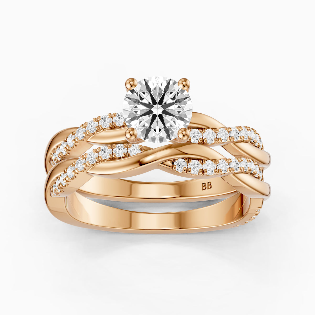 Isaura Round Lab Grown Diamond Twisted Bridal Set
