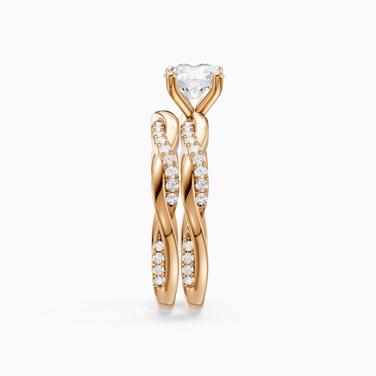 Isaura Round Lab Grown Diamond Twisted Bridal Set