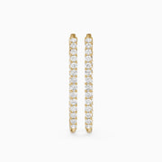 Odessa Round Lab Grown Diamond Oval Shaped Inside Out Hoop Earrings