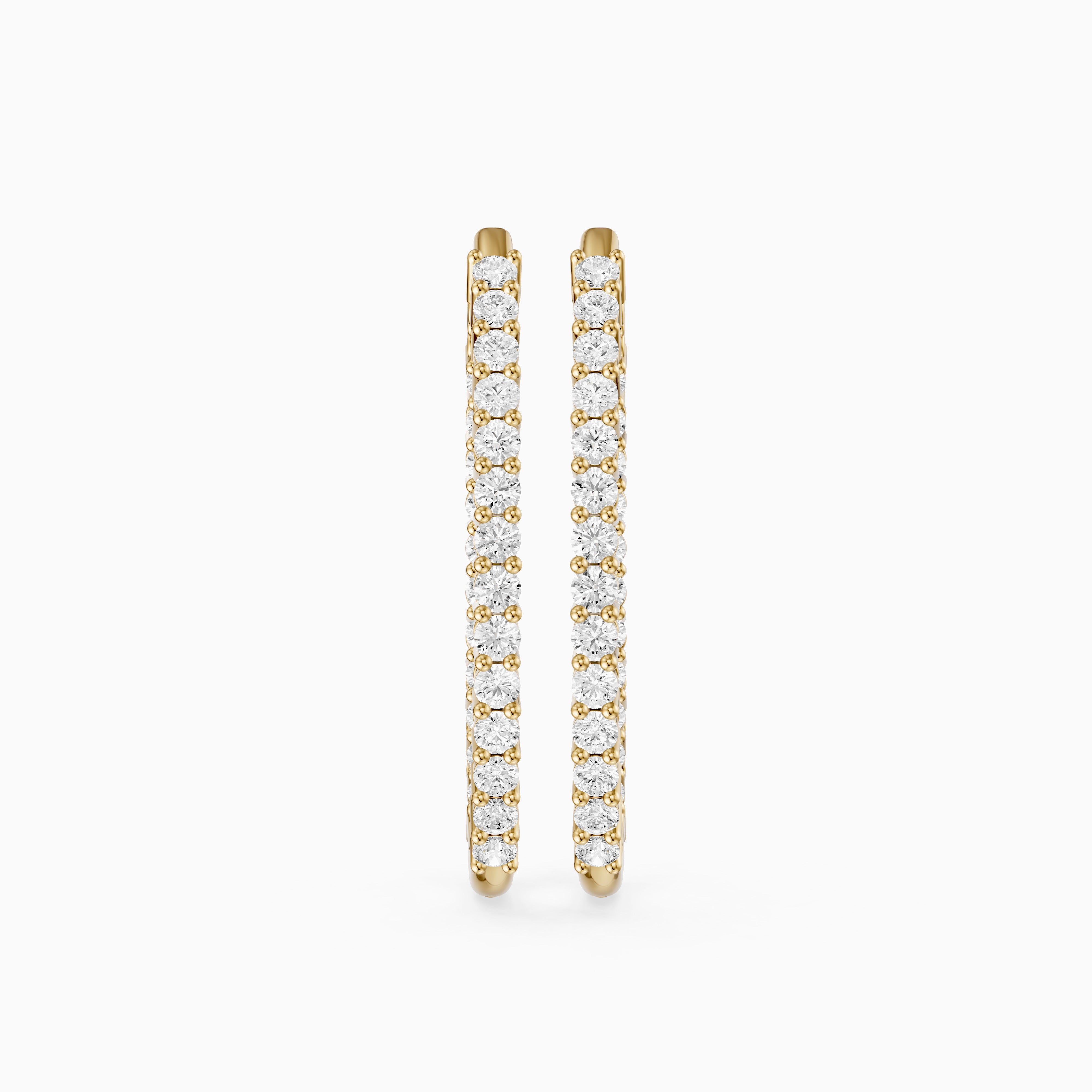 Odessa Round Lab Grown Diamond Oval Shaped Inside Out Hoop Earrings