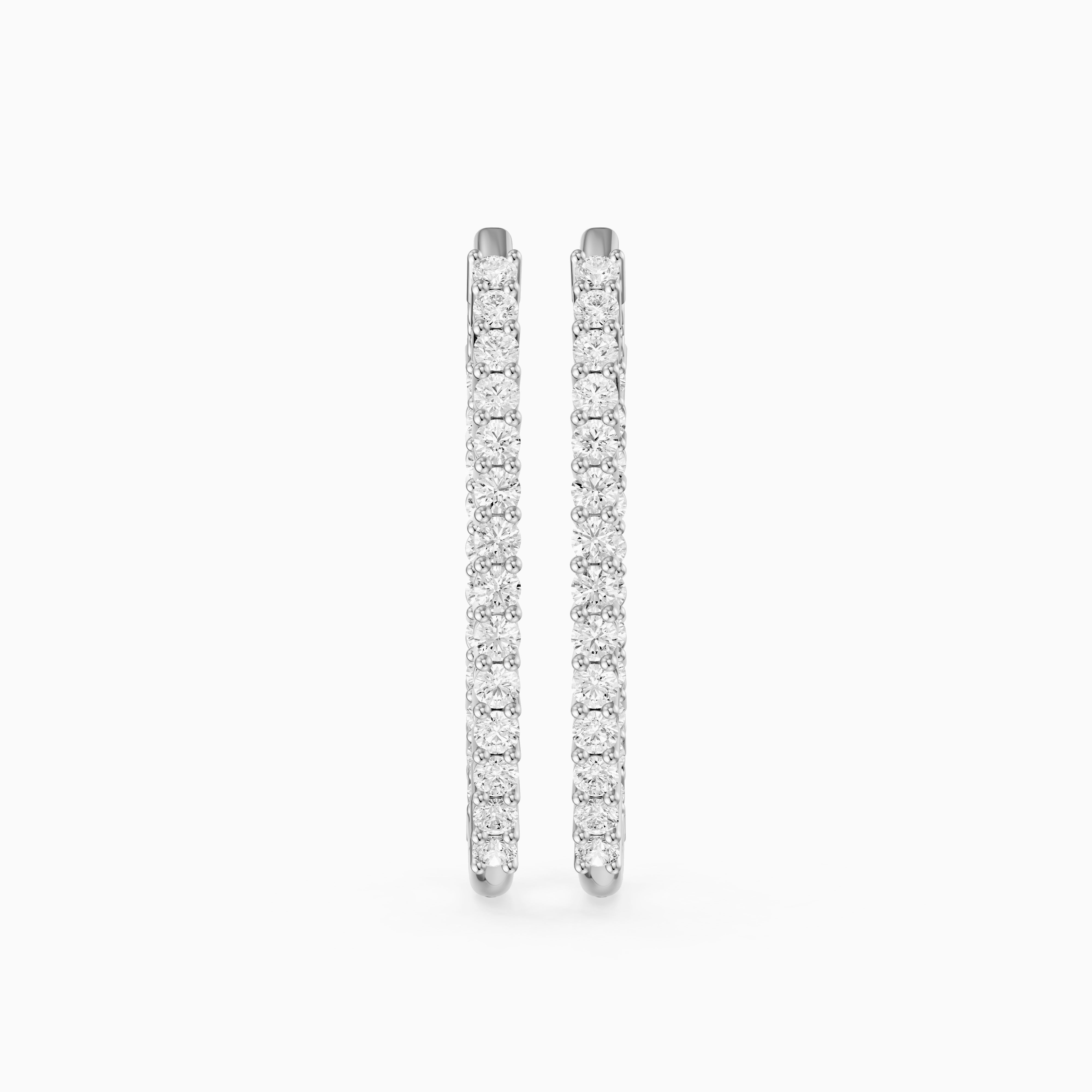 Odessa Round Lab Grown Diamond Oval Shaped Inside Out Hoop Earrings