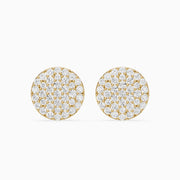 Rosa Round Cut Lab Grown Diamond Pave Cluster Stud Earrings