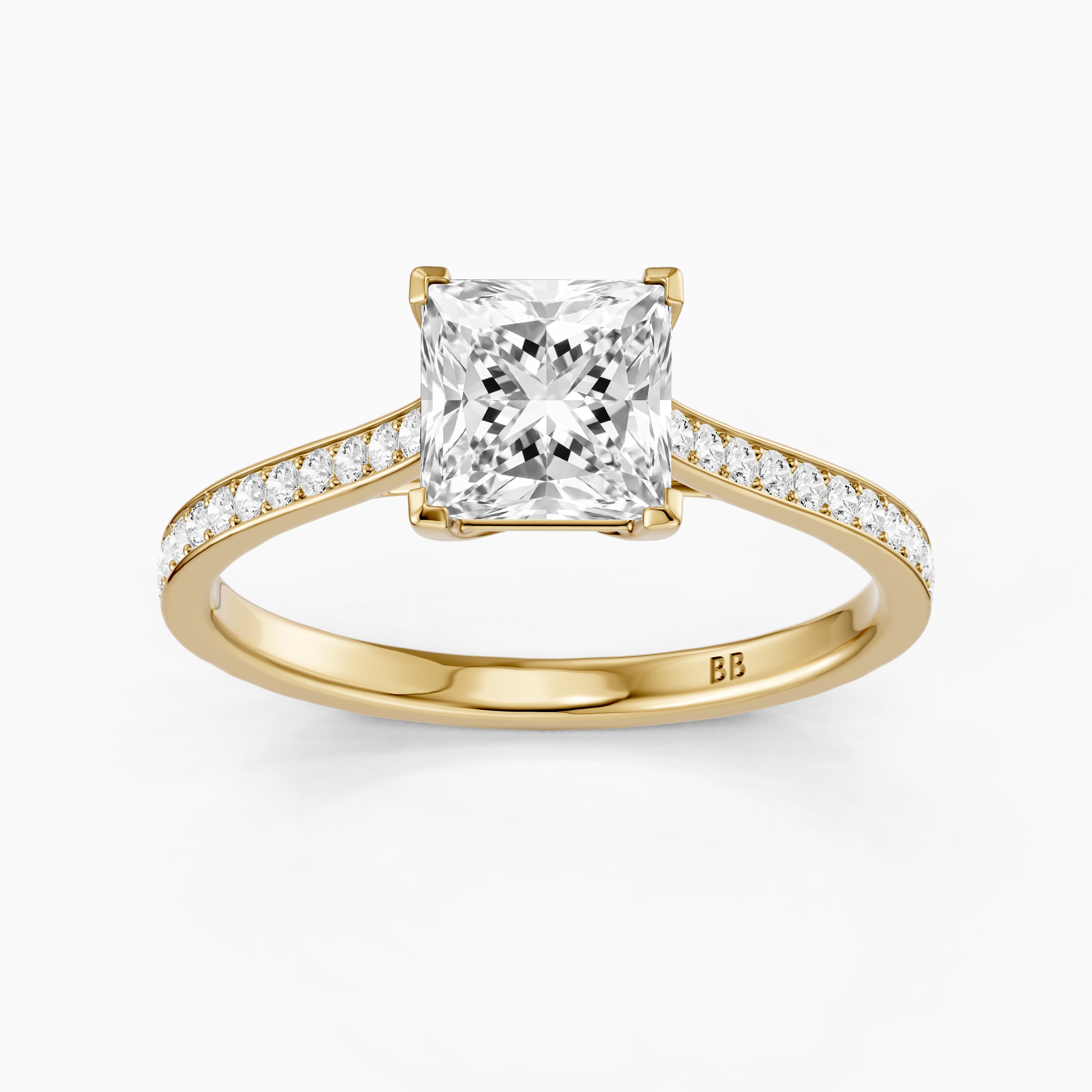 Sierra Princess Cut Channel Set Lab Grown Diamond Engagement Ring
