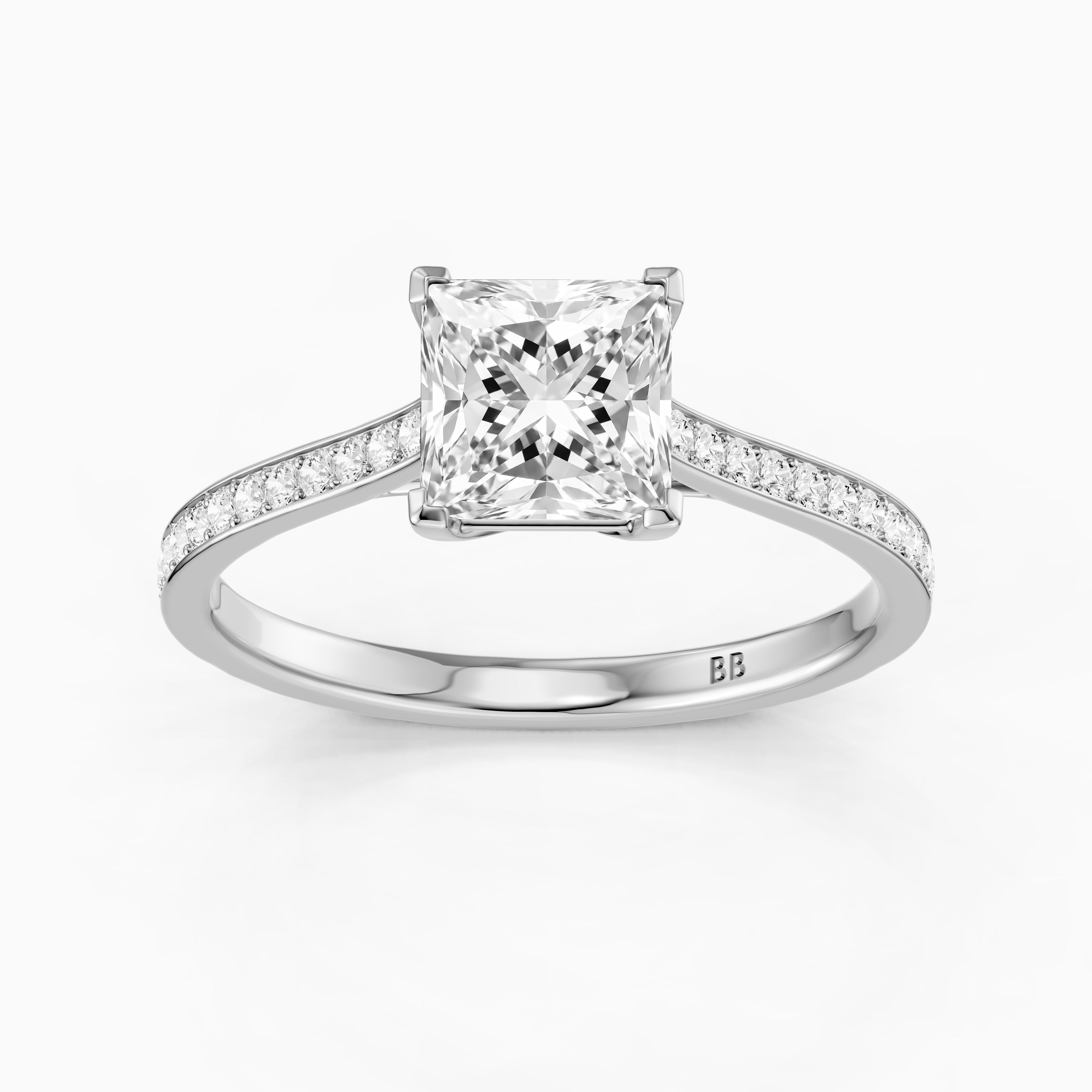 Sierra Princess Cut Channel Set Lab Grown Diamond Engagement Ring