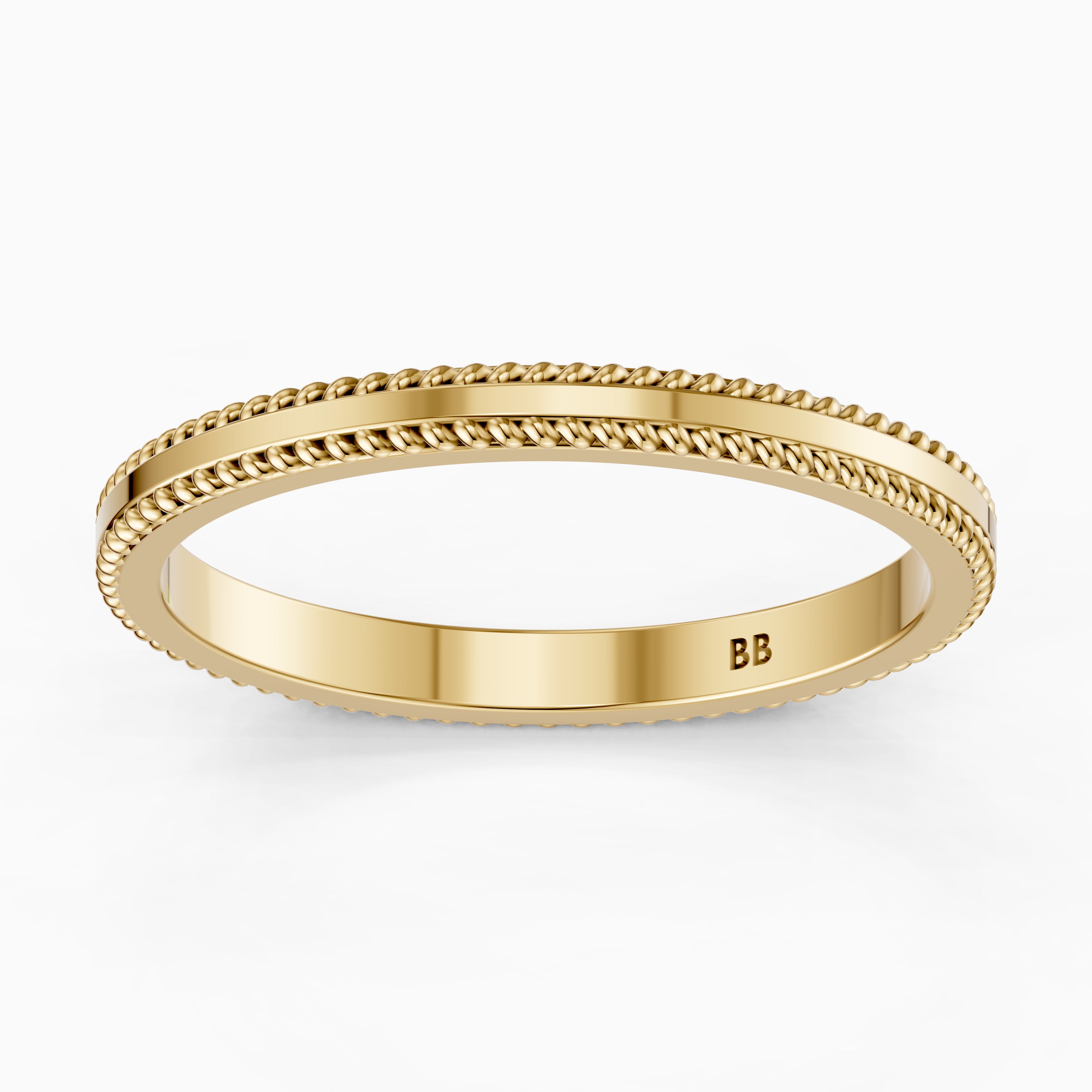 Indie Flat Rope Plain Wedding Band
