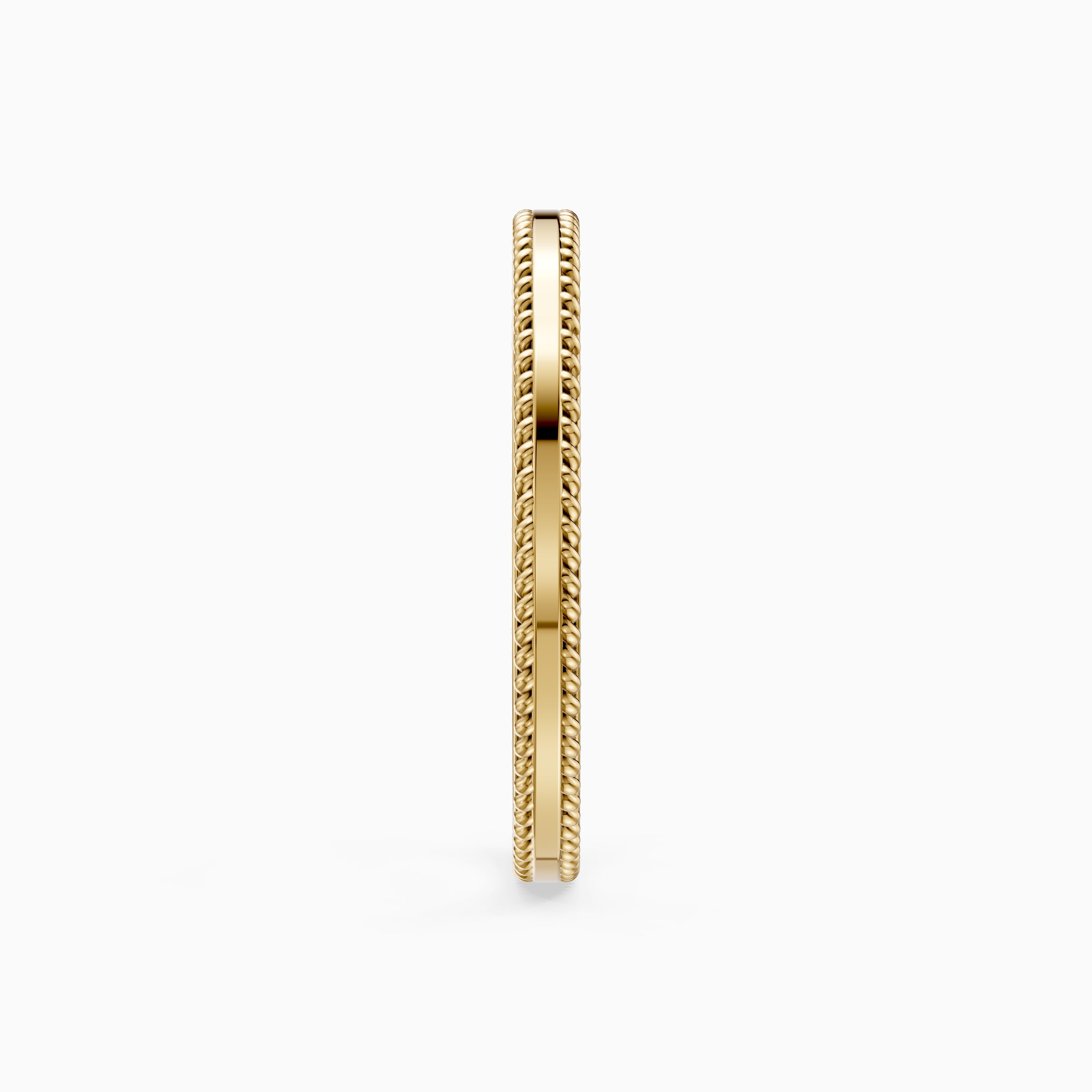 Indie Flat Rope Plain Wedding Band