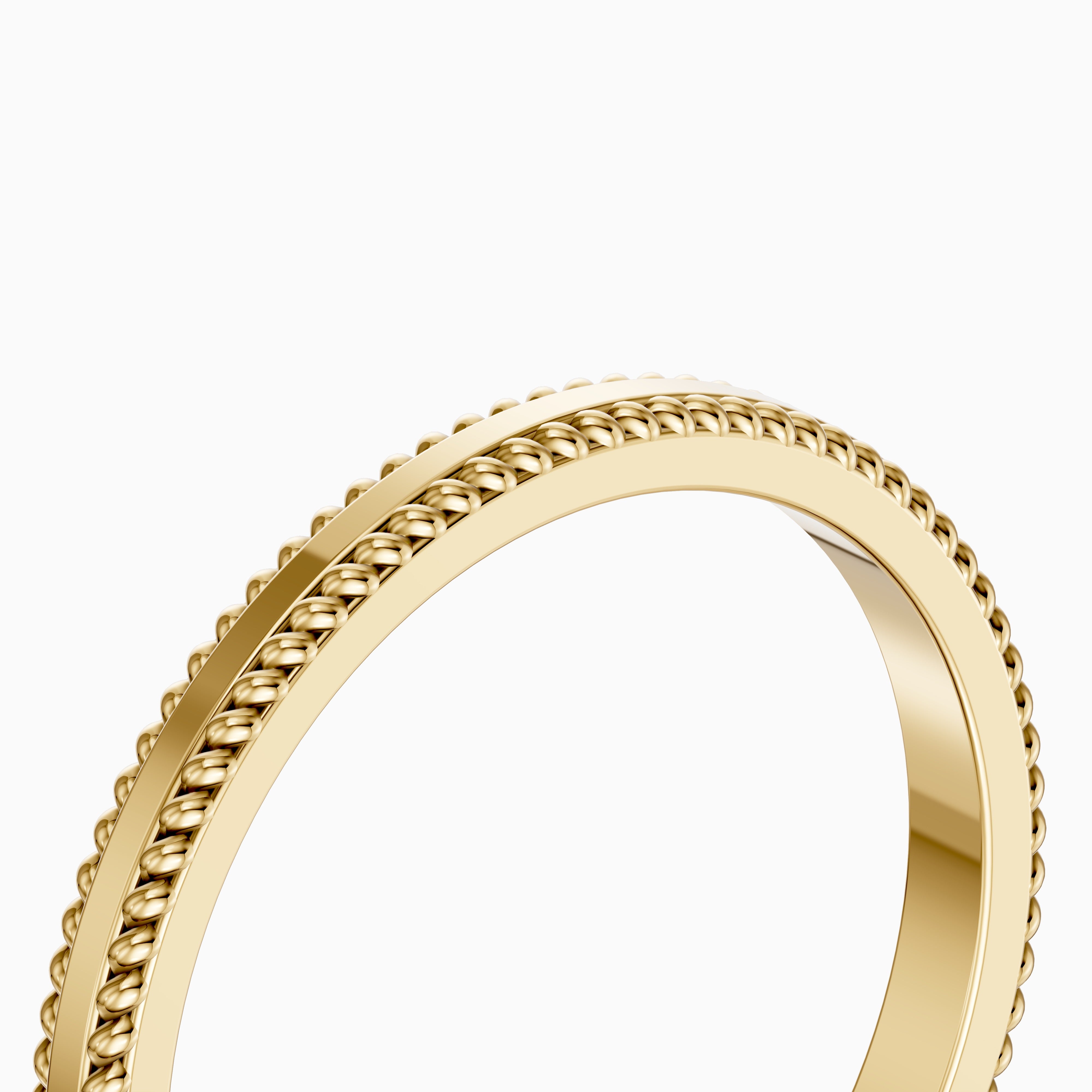 Indie Flat Rope Plain Wedding Band