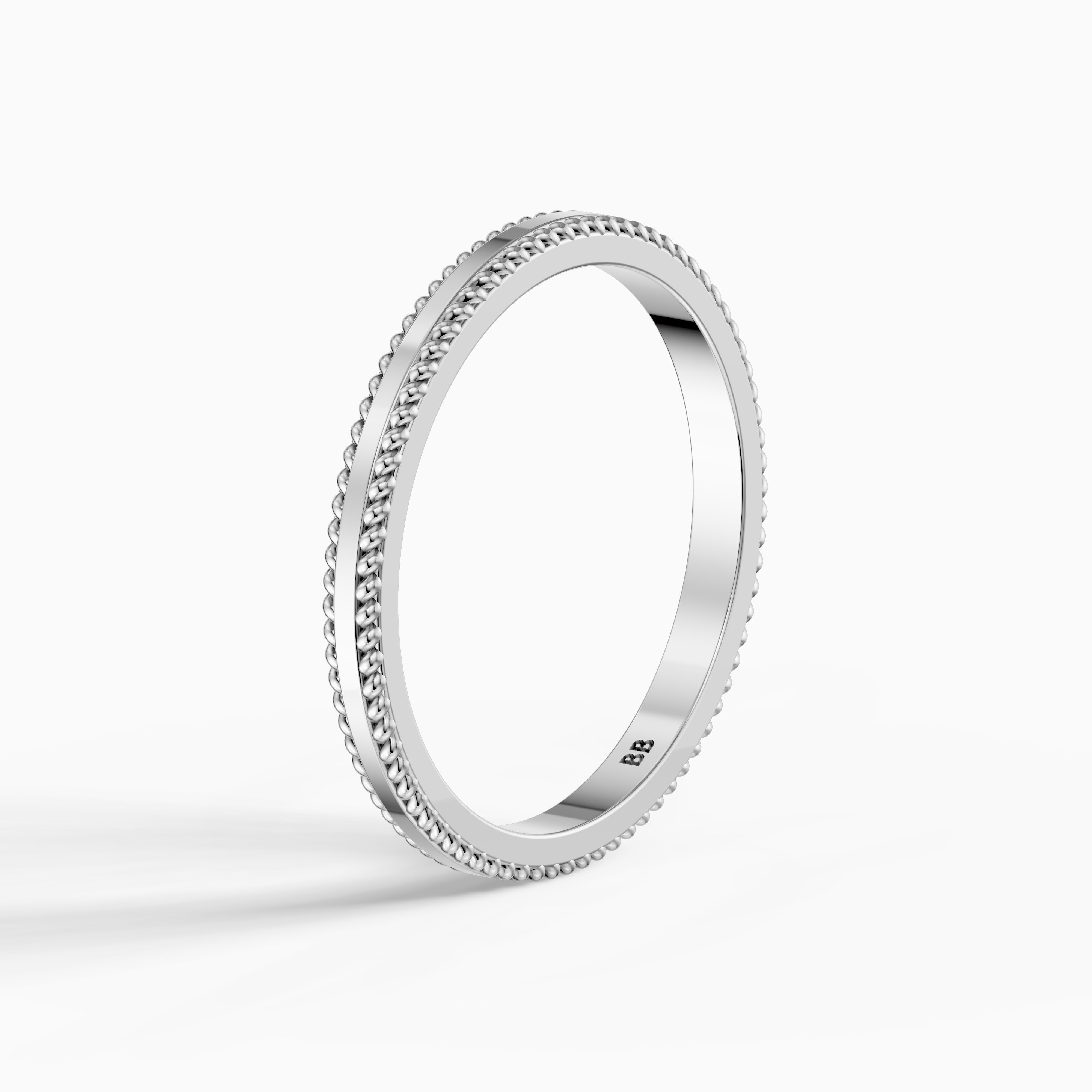 Indie Flat Rope Plain Wedding Band