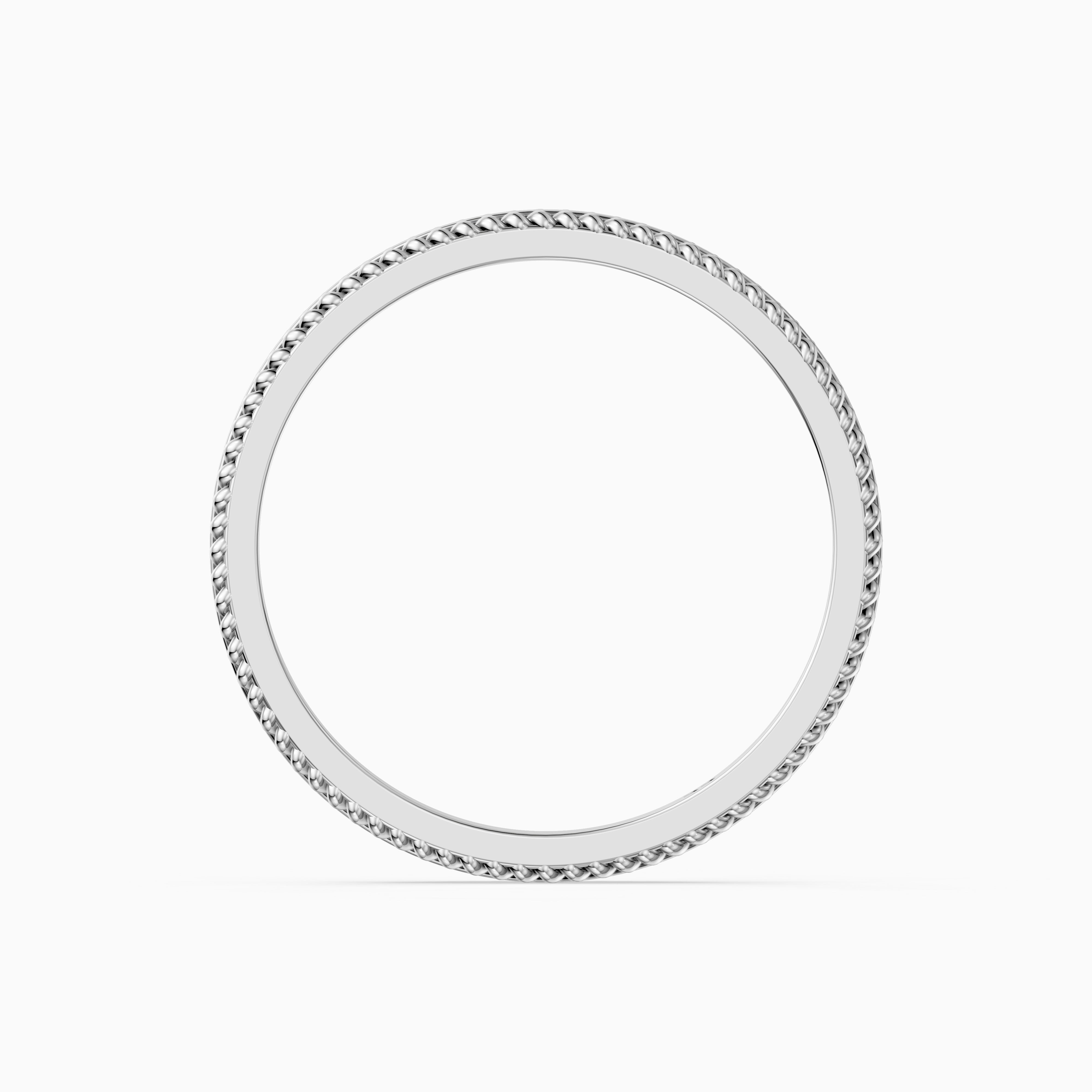 Indie Flat Rope Plain Wedding Band
