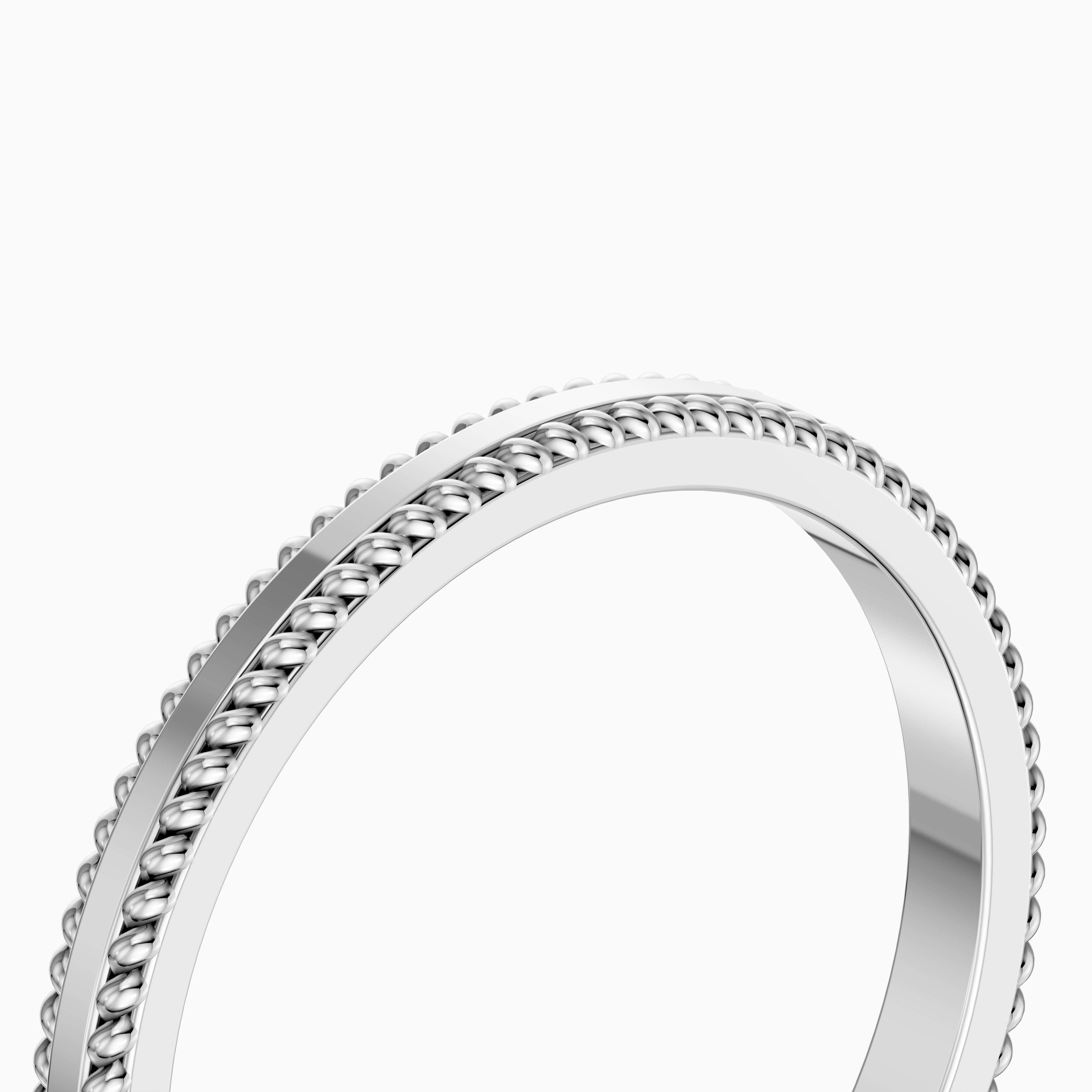 Indie Flat Rope Plain Wedding Band