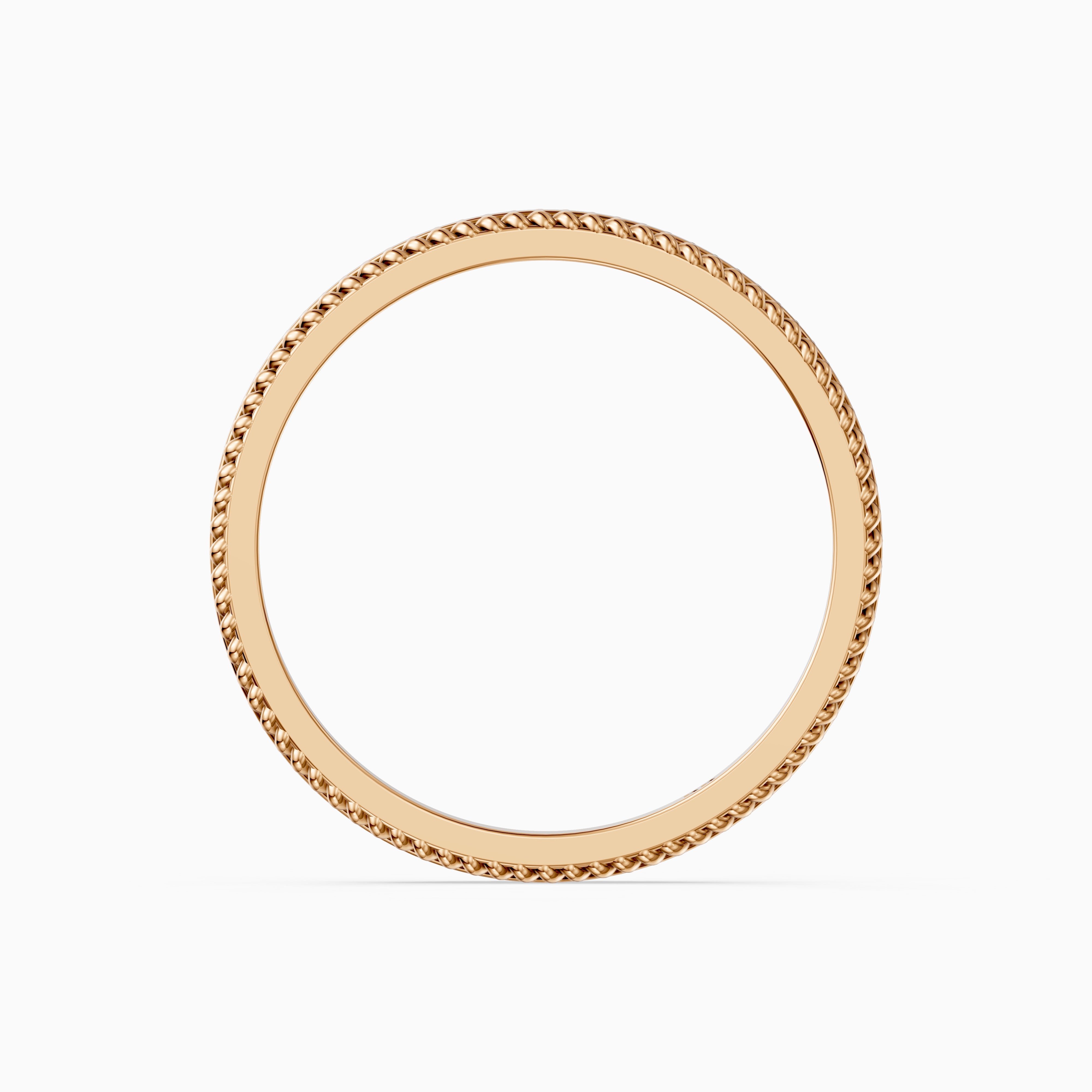 Indie Flat Rope Plain Wedding Band