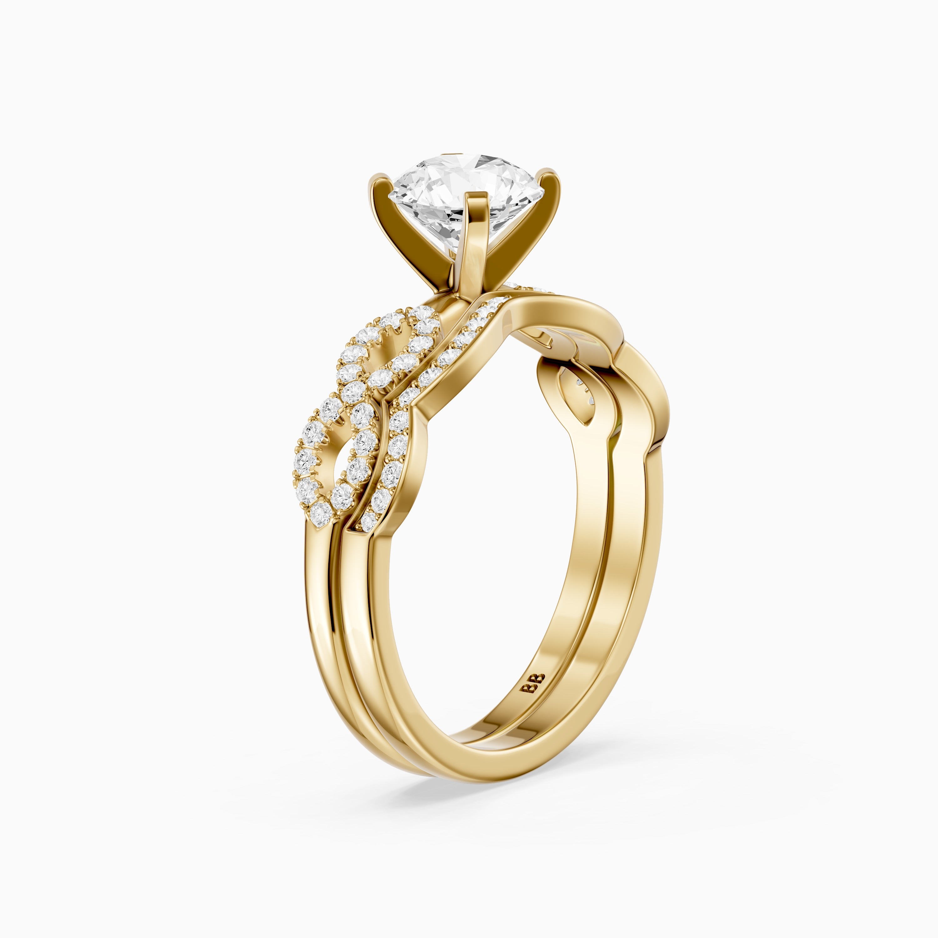 Bertina Round Lab Grown Diamond Infinity Twist Bridal Set